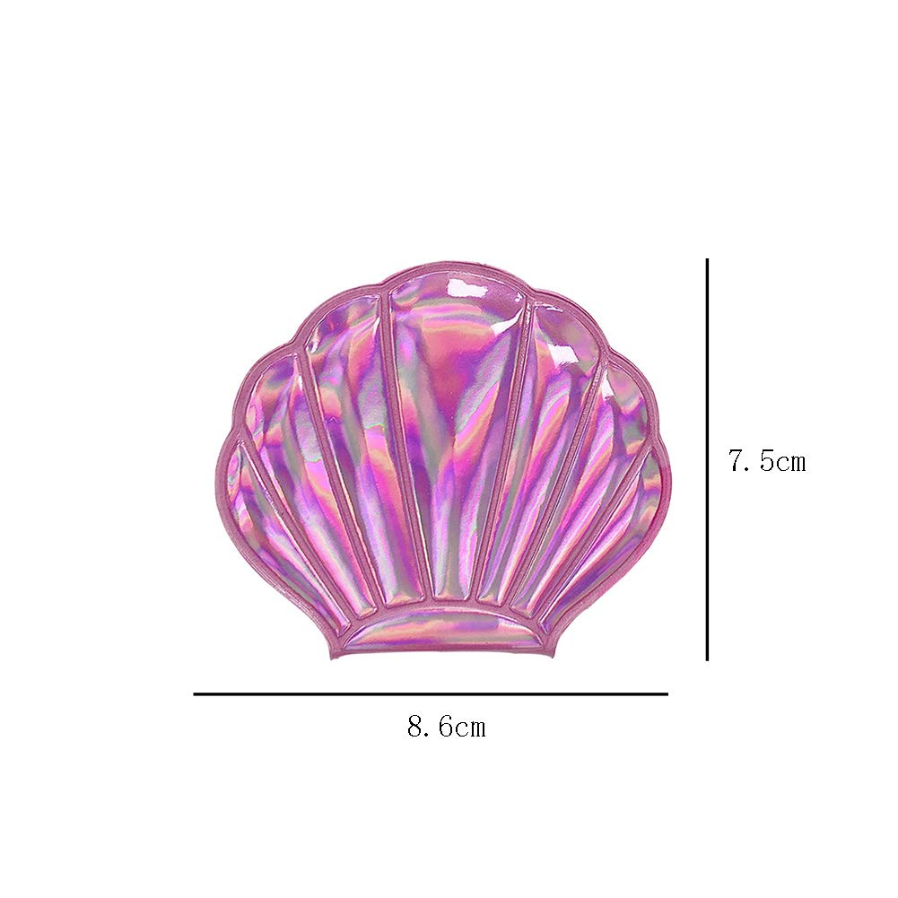 4-Piece Shell Shaped Compact Makeup Mirror Set - Double Sided Folding Pocket Mirror with Magnification for Travel, Purse & Vanity | Perfect for On-the-Go Touch Ups & Home Makeup Application