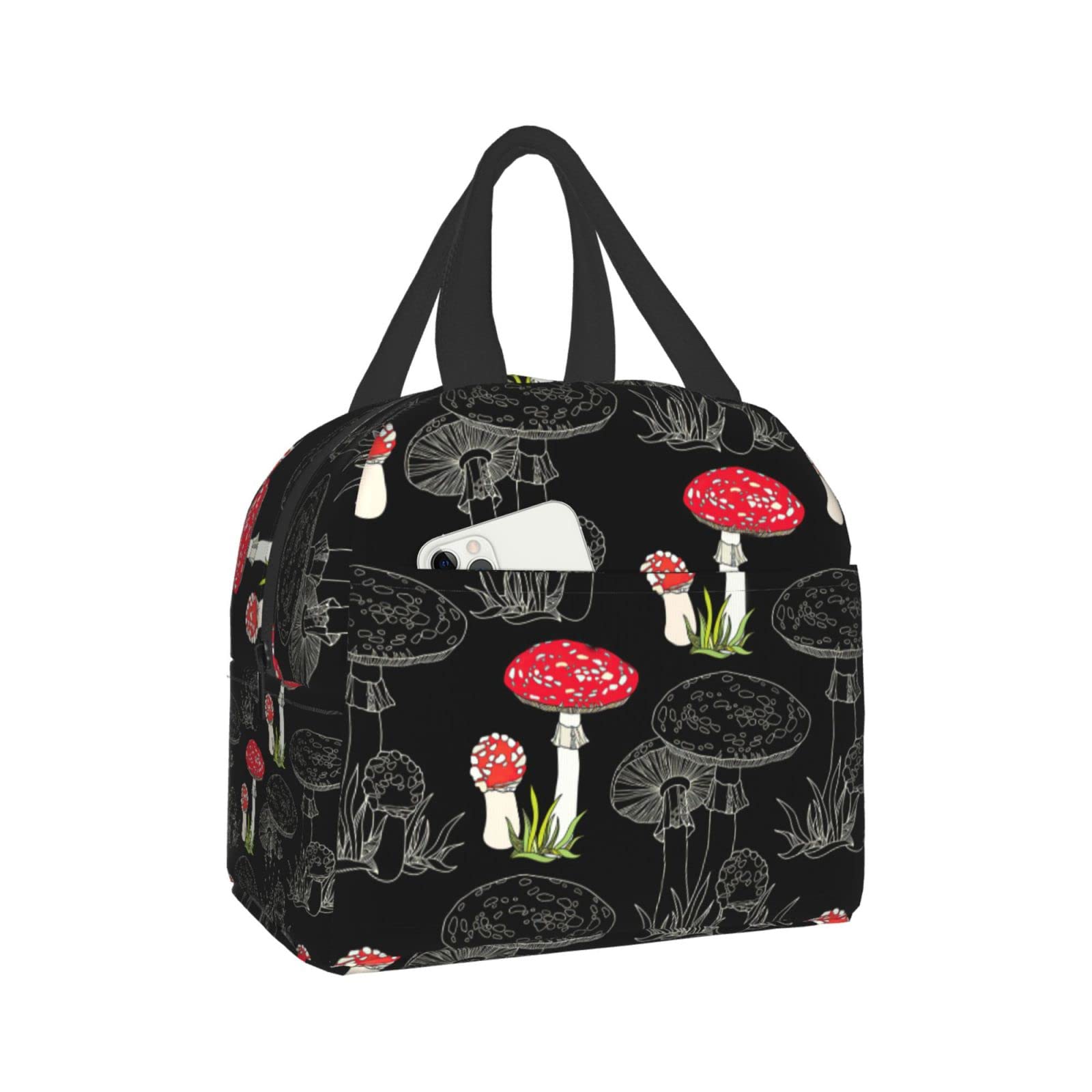 Cottagecore Mushroom Insulated Lunch Bag for Women & Men - Reusable Water-Resistant Cooler Tote for Work, School, Picnic & Travel | Portable Lunch Box for Office & Outdoor Activities | Cute Design for Boys & Girls | Color Options Available