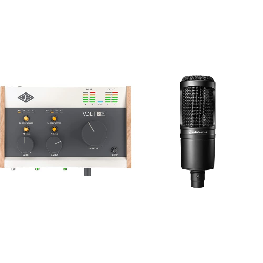 UA Volt 276 USB Audio Interface & Audio-Technica AT2020 XLR Mic Bundle - Professional Recording, Podcasting, Streaming Setup for Home Studios, YouTube Creators, and Voiceover Artists