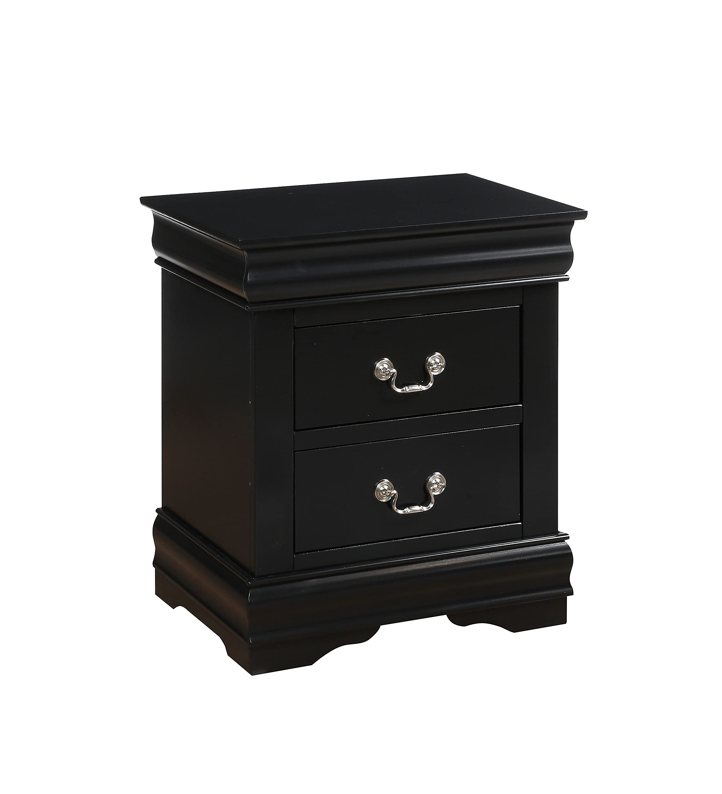 Modern 2-Drawer Nightstand with Storage - Compact Bedside Table for Bedroom & Living Room - Sturdy End Table with Smooth Gliding Drawers - Perfect for Small Spaces, Apartments & Dorm Rooms (Black)