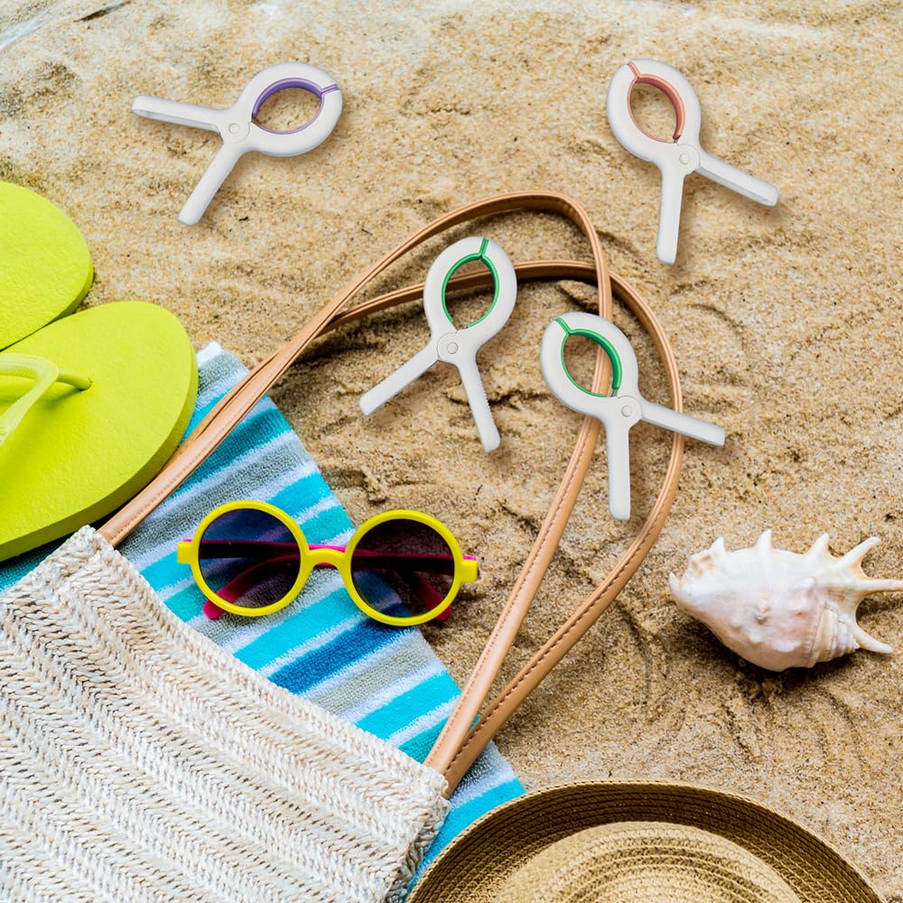 **Heavy Duty Windproof Beach Towel Clips for Chairs - 12 Pack Clothespins, Laundry Clamps & Clothes Pegs - Secure Towels on Lounge Chairs, Cruise Ships & Poolside (3 Colors)**    *(Perfect for Beach Vacations, Pool Parties, Cruise Trips & Outdoor Lounging)*