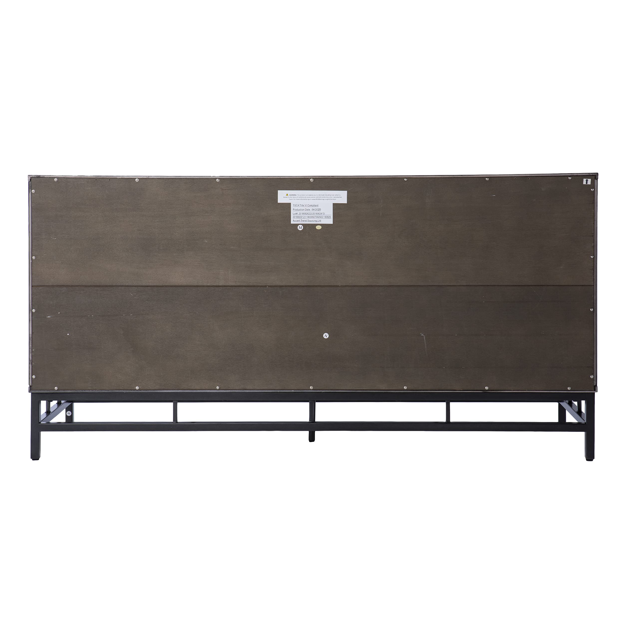 SEI Furniture Virton Contemporary Storage Cabinet - Weathered Gray & Gunmetal Gray | Modern Sideboard for Living Room, Bedroom & Office Organization