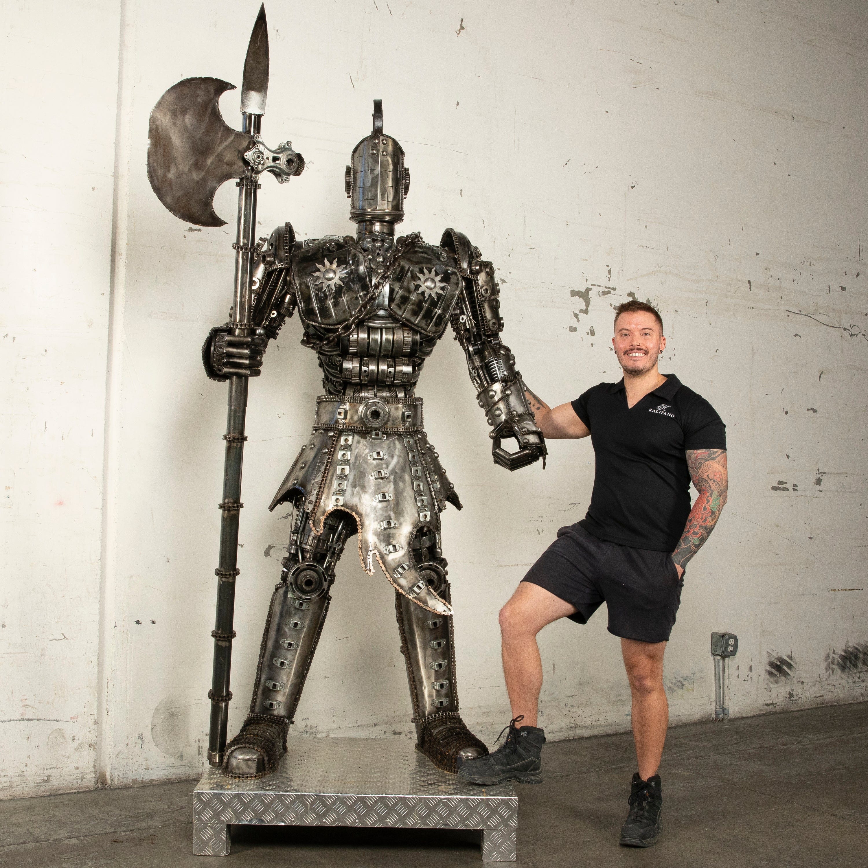79 Knight Inspired Recycled Metal Wall Art Sculpture - Medieval Home Decor for Living Room, Office & Man Cave