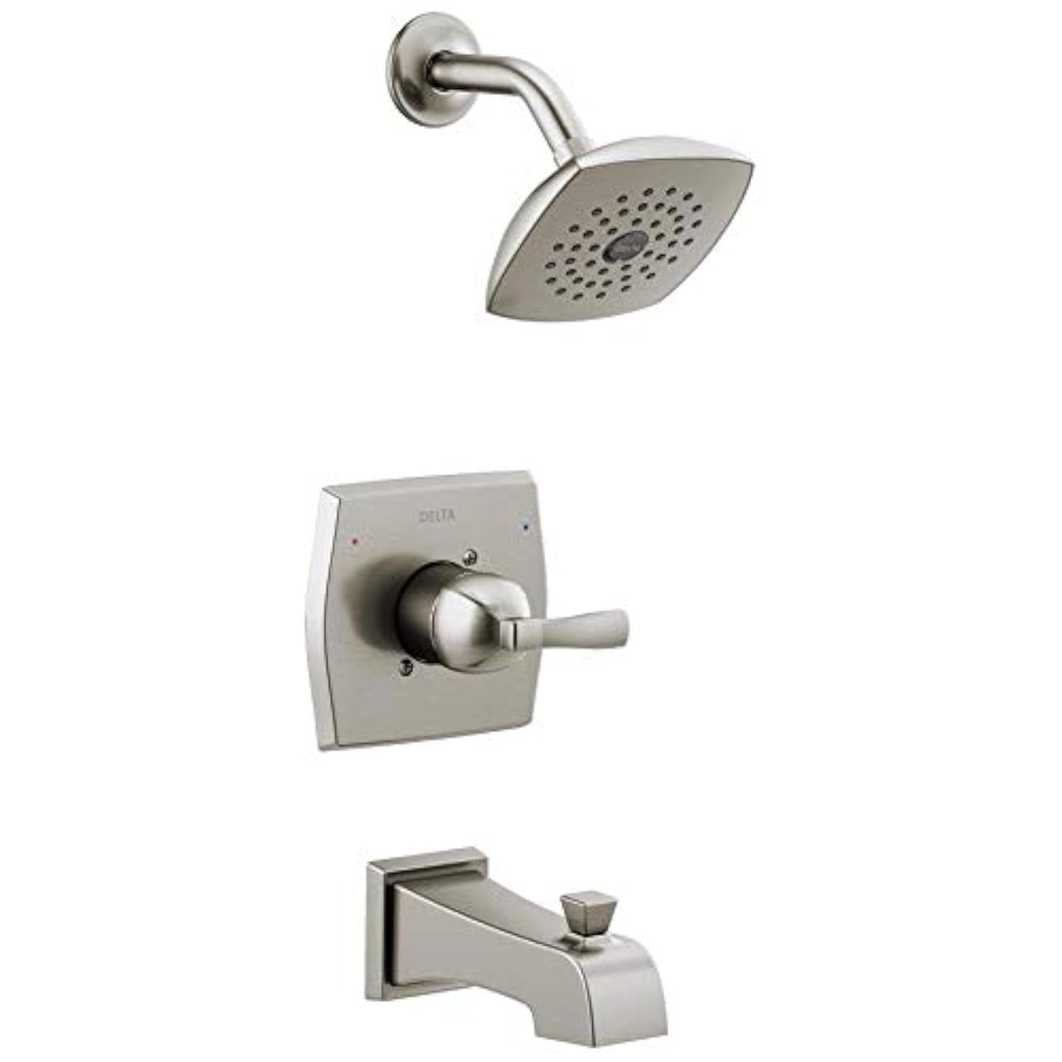 DELTA FAUCET CO 144768C-SS Stainless Steel Bathtub and Shower Faucet with Valve - Durable Bathroom Fixture for Modern Homes & Renovations | Perfect for Bathroom Upgrades, Spa-Like Showers & Water Conservation