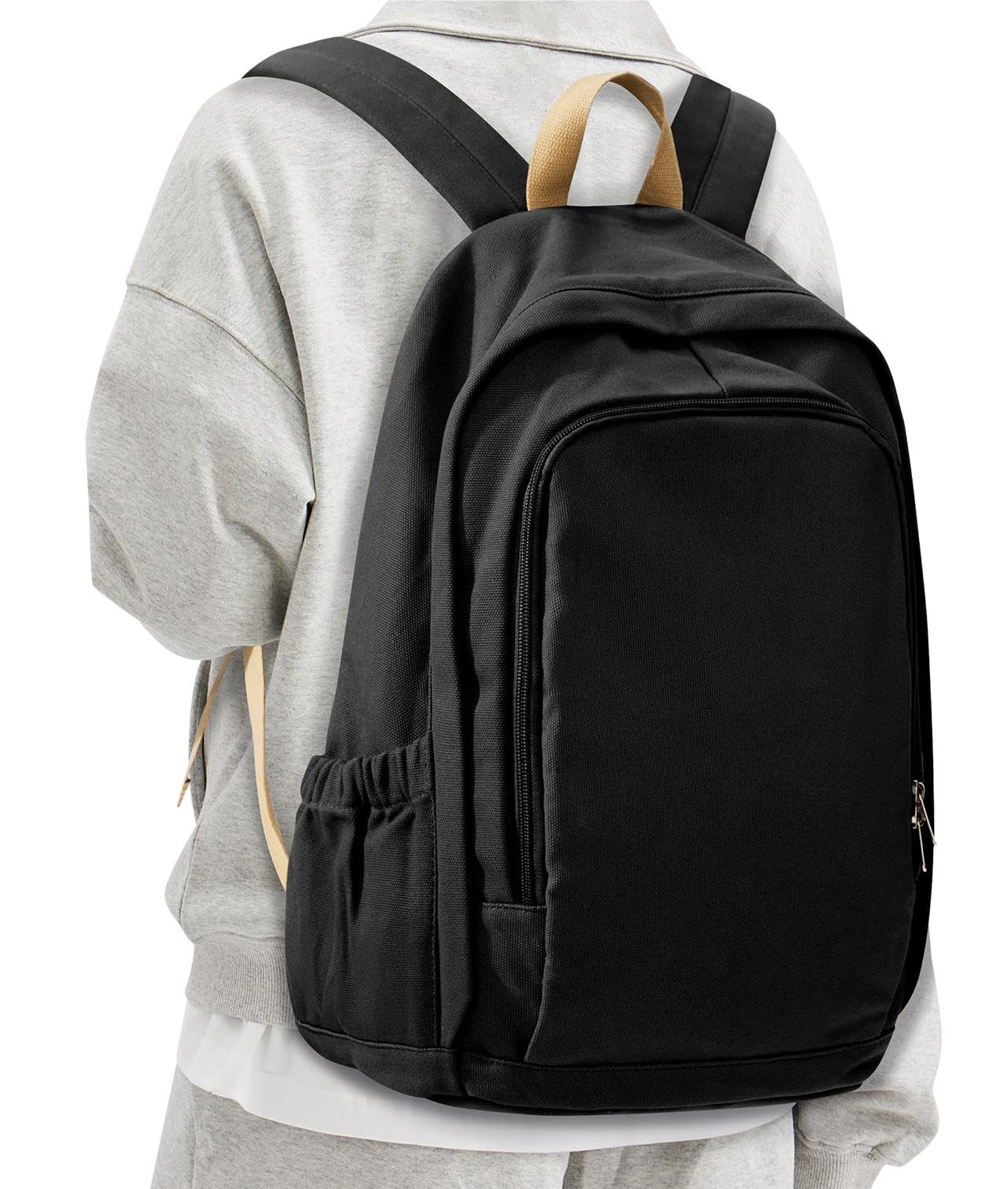Stylish Unisex Canvas Backpack for School & College - Lightweight Bookbag for Teens, Women & Men - Durable Daypack for Students, Commuting & Travel - Perfect for Everyday Use, Campus Life & Outdoor Adventures