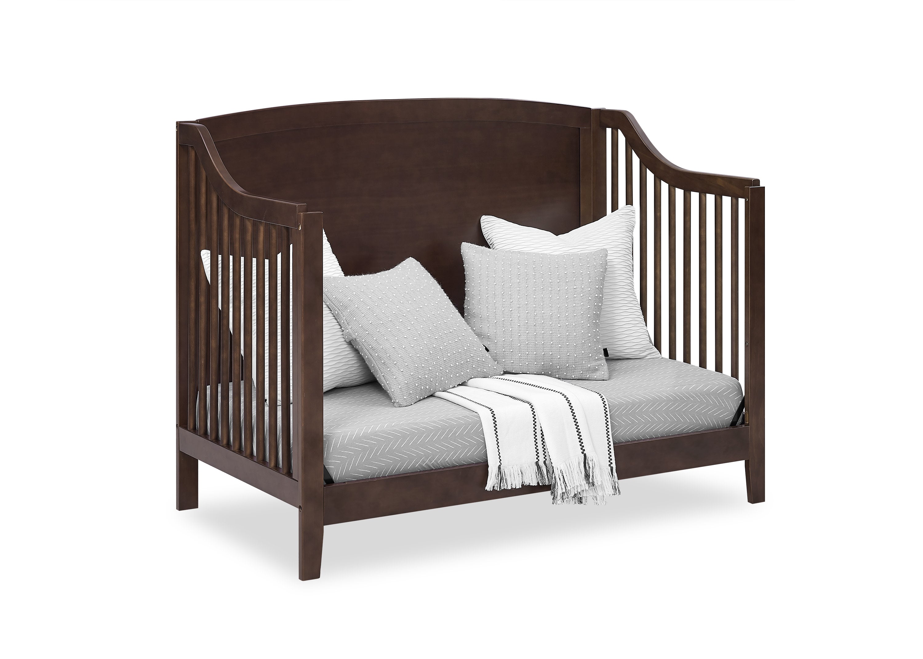 Campbell 6-in-1 Convertible Baby Crib - Toddler Bed & Full-Size Bed Conversion - Safe & Durable Nursery Furniture for Newborns to Teens - Perfect for Bedrooms, Daycares, and Guest Rooms