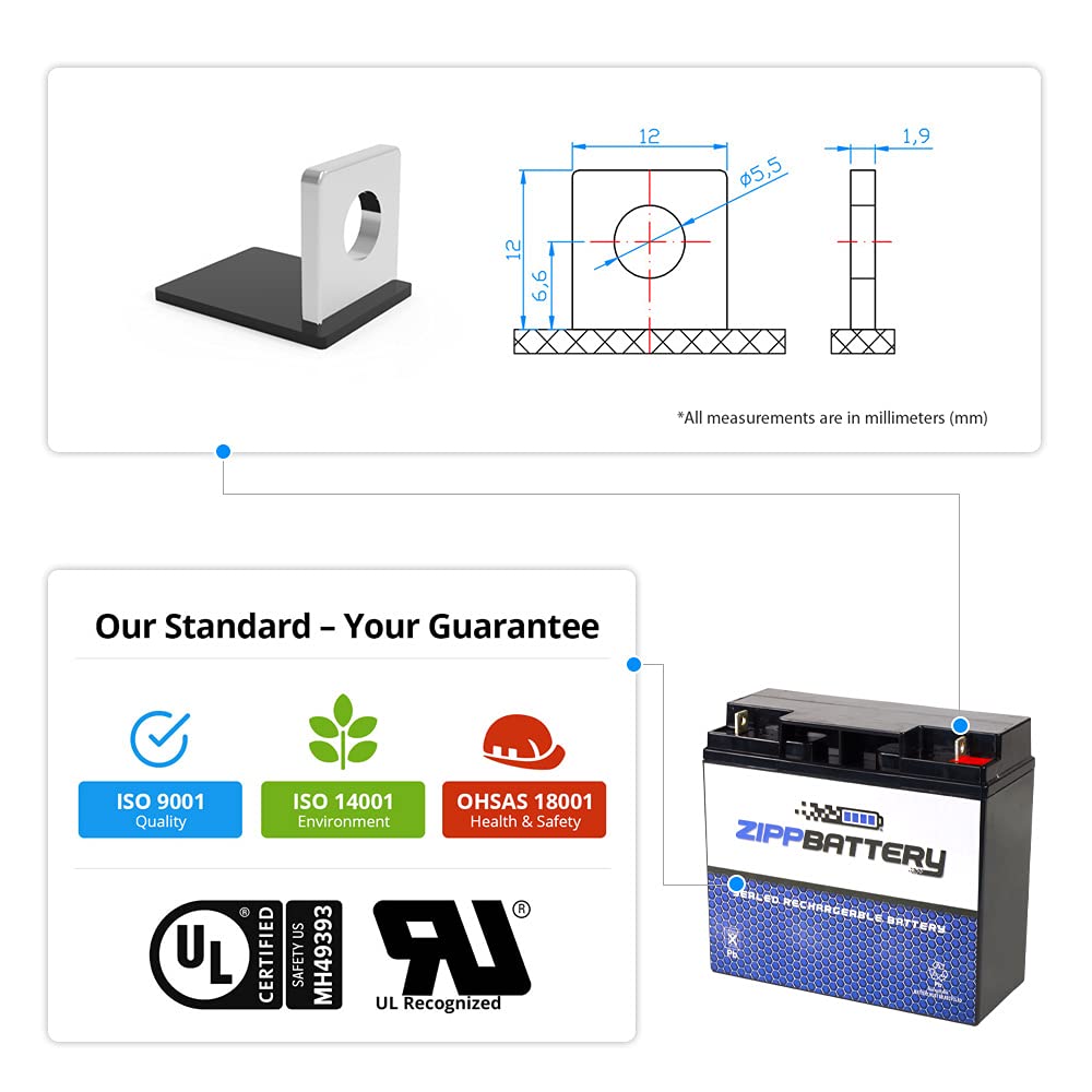 12V 20AH 240W Sealed Lead Acid (SLA) Rechargeable Battery with T3 Terminals - Power Backup for Solar Systems, UPS, Emergency Lights & Medical Equipment by Zipp Battery