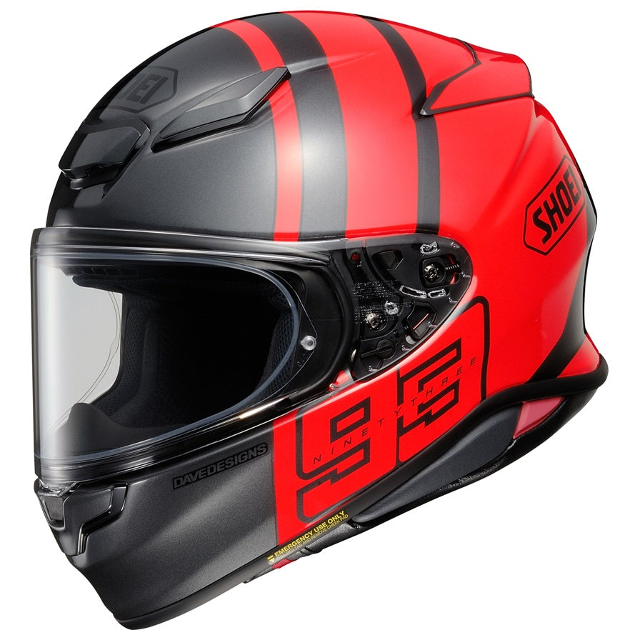 Shoei RF 1400 MM93 Collection Motorcycle Racing Helmet - Premium Full Face Track Helmet for High-Speed Performance & Safety - Perfect for Professional Racers & Track Day Enthusiasts