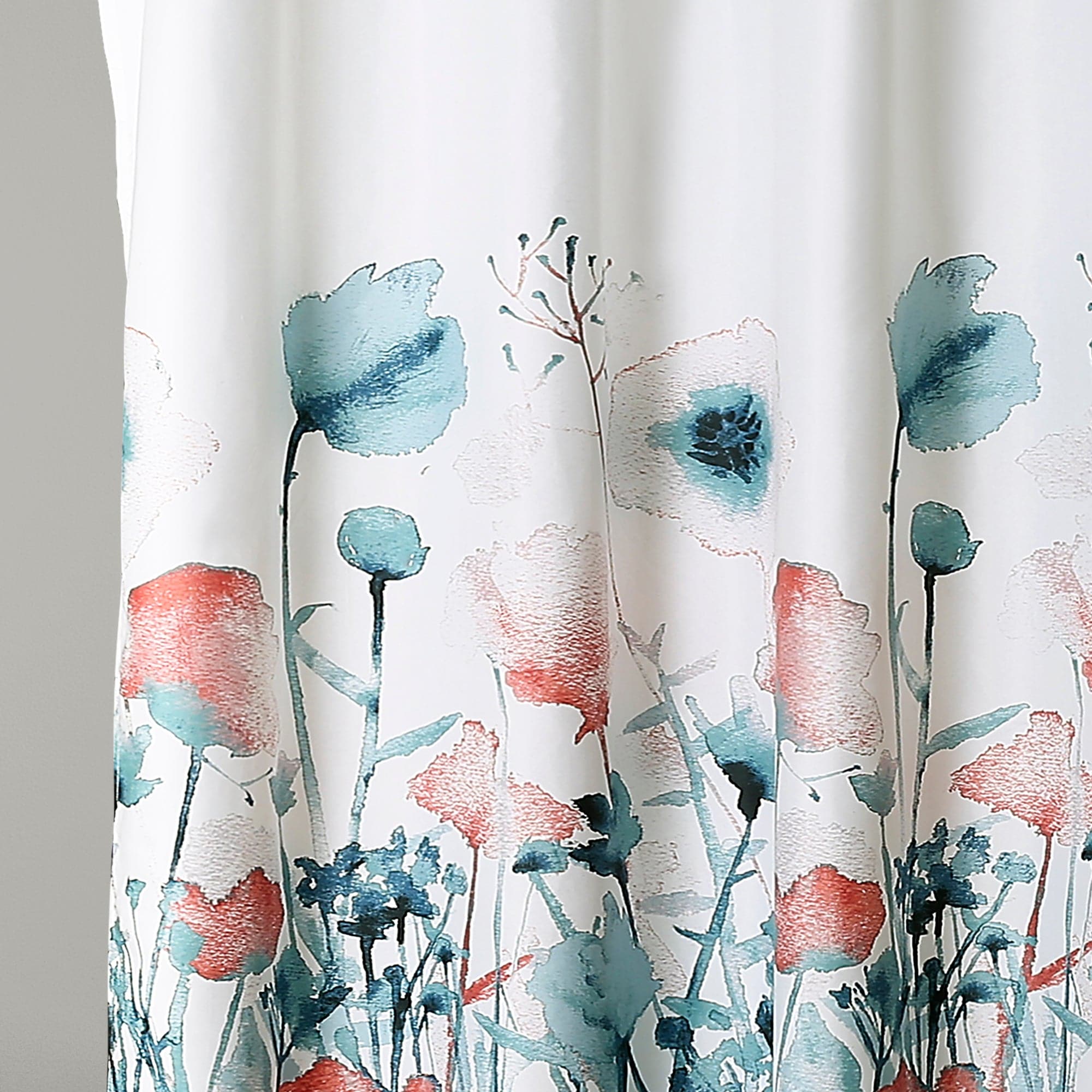 Zuri Flora Waterproof Fabric Shower Curtain - Elegant Bathroom Decor for Modern Homes & Spa-Like Showers