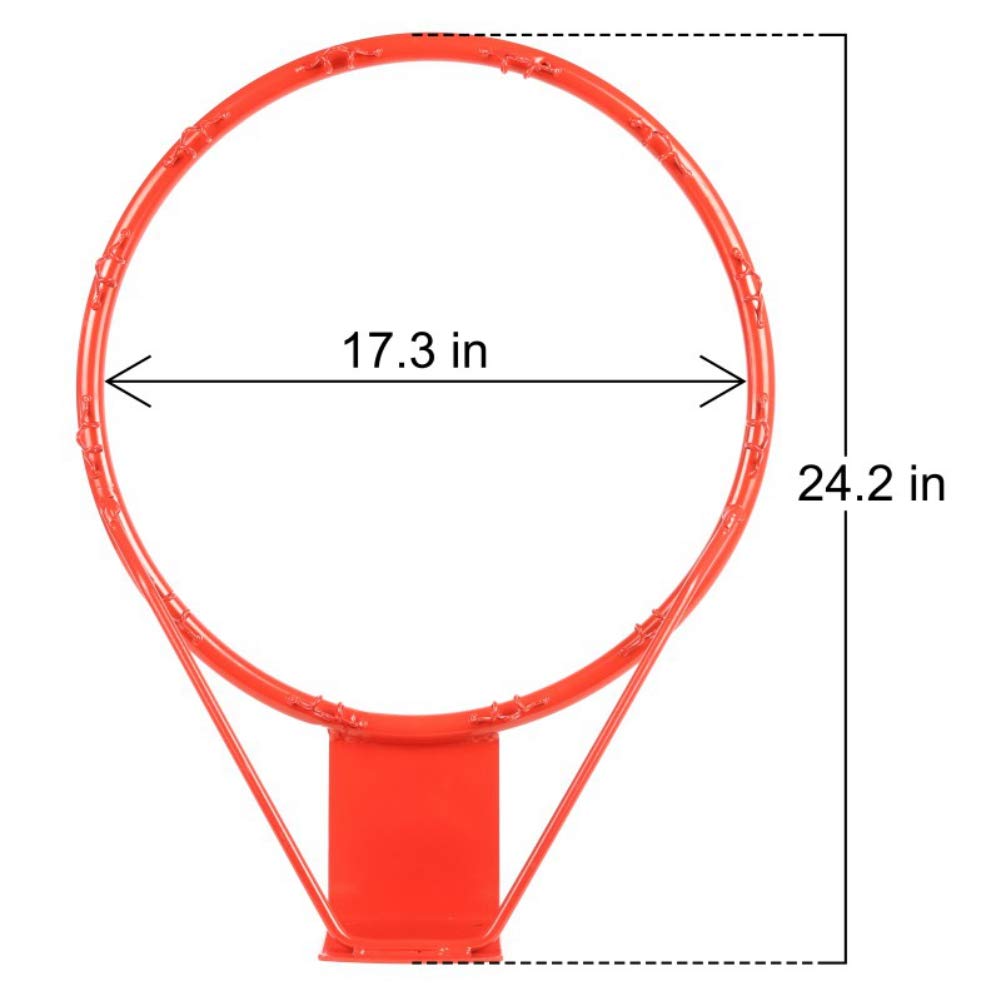 Ochine 15/18 Inch Basketball Hoop Replacement - Heavy Duty Wall Mounted Basketball Rim with Net for Indoor & Outdoor Use - Perfect for Kids & Adults (Backyard, Driveway, Gym, Playground)