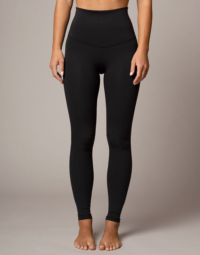 Freestyle Flat Front Legging Black - High Waist Yoga Pants for Women, Comfortable Workout Leggings for Running, Gym & Lounge