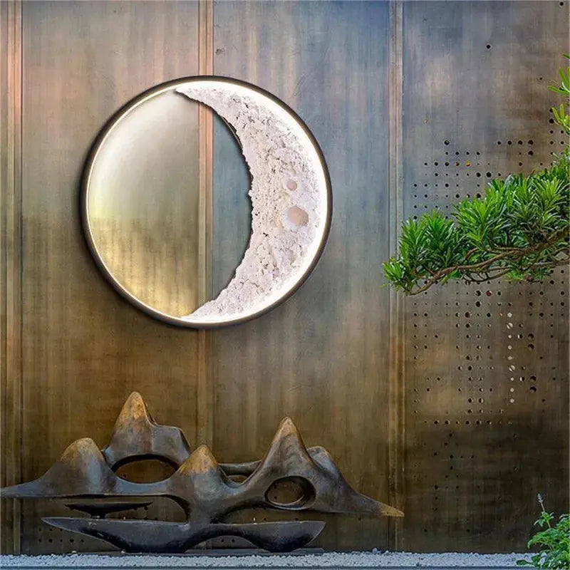 Waterproof Outdoor Moon Wall Light - Solar Powered LED Garden Decor for Patio, Yard, and Landscape Lighting - Perfect for Backyard, Pathway, and Exterior Home Decoration