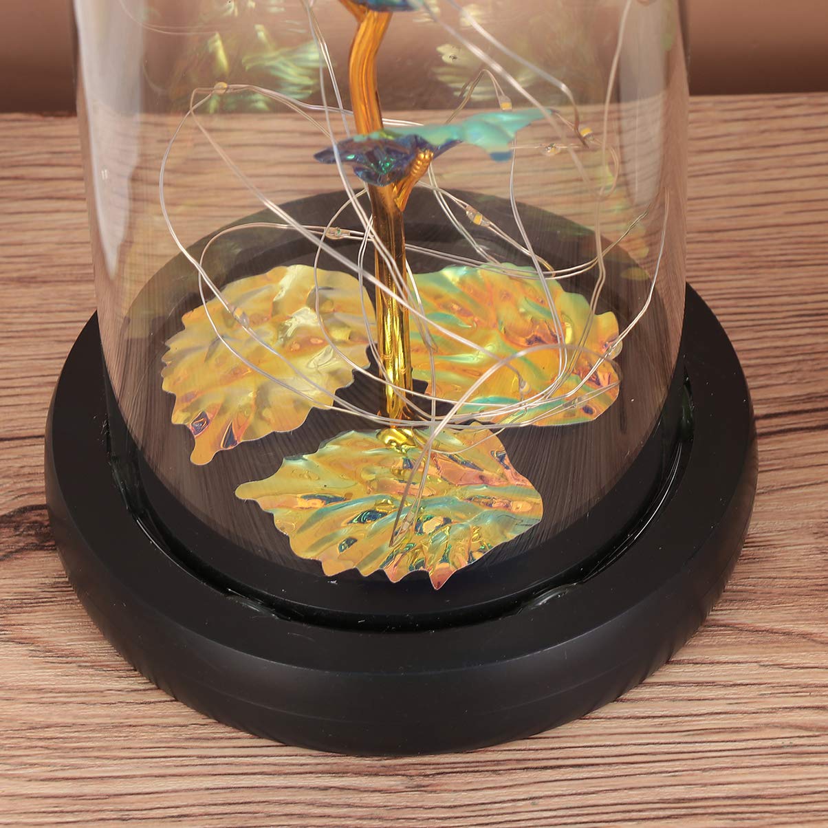 Garneck Eternal Flower Lamp - Glass Dome Rose Night Light for Valentine's Day, Home Decor, Bedroom & Living Room Ambient Lighting