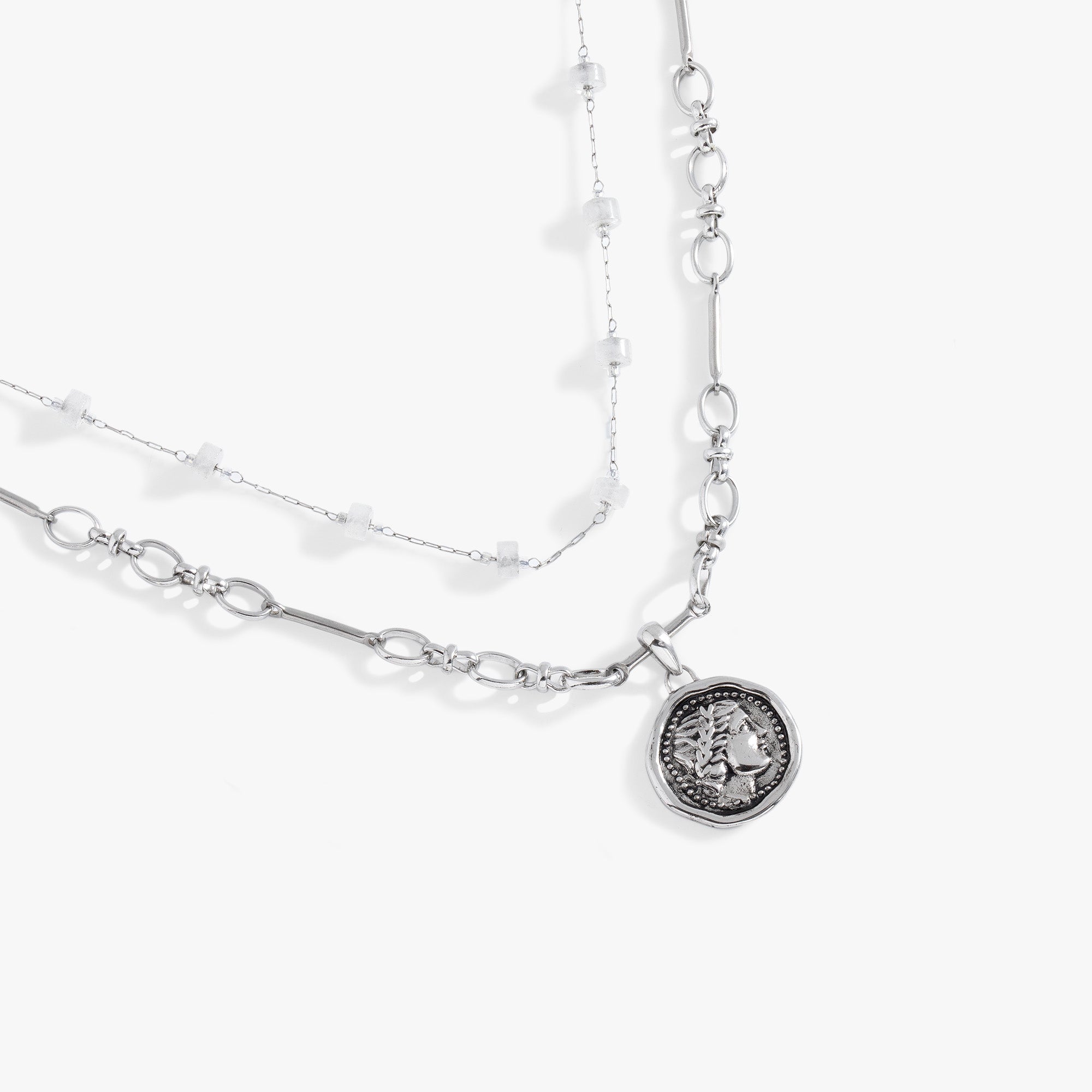 Elegant Coin Stranded Necklace for Women - Vintage Layered Chain Jewelry for Casual & Party Wear