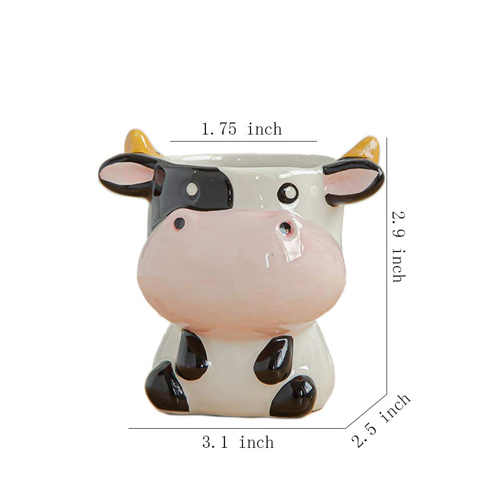 Gaolinci Mini Cute Ceramic Animal Flower Pot for Succulent Plants - Small Decorative Planter for Home, Office Desk, Garden Decor & Gift Ideas