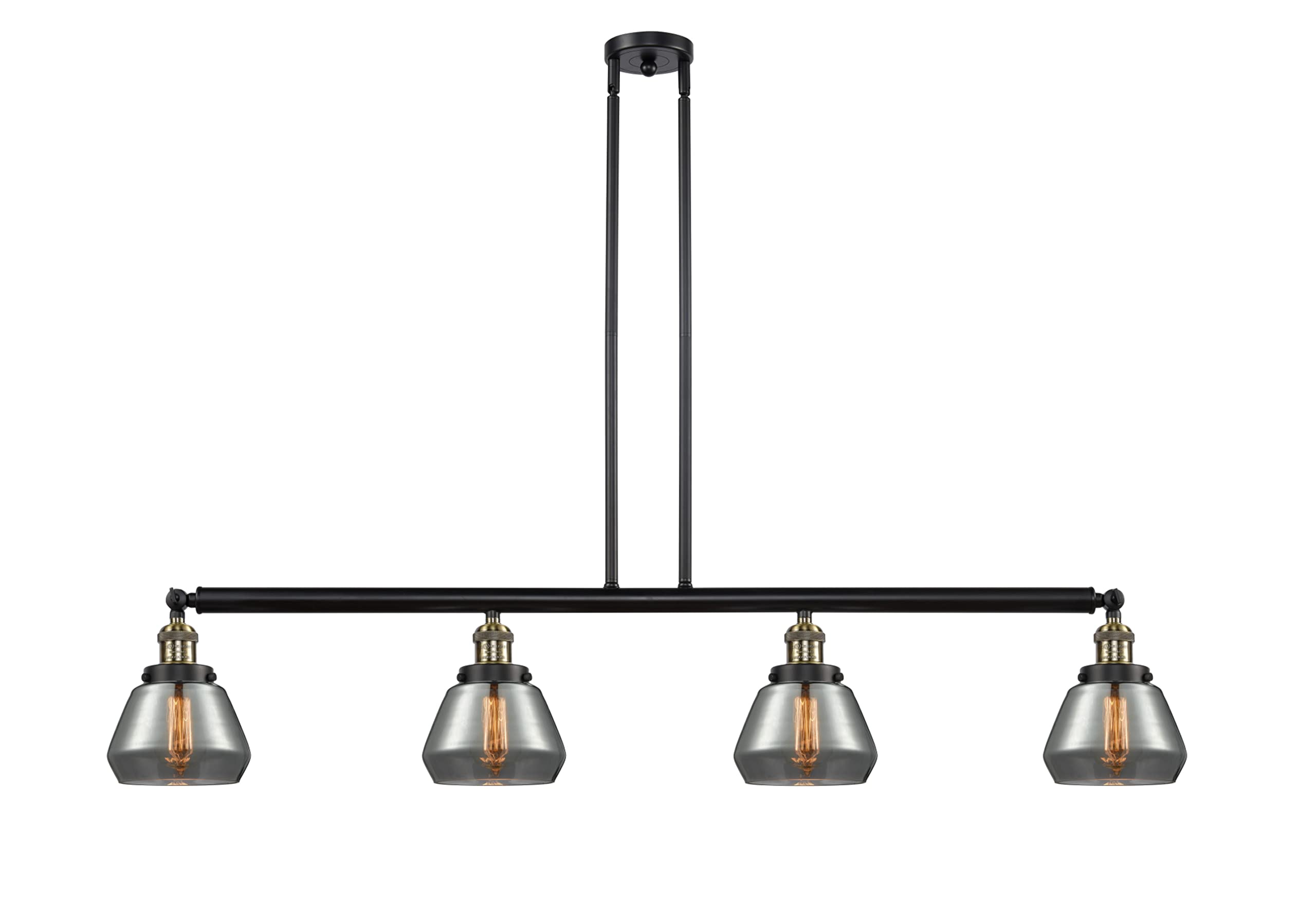 214-PC-G171 Fulton 3 Light Island Pendant Lighting Fixture, Polished Chrome Finish - Perfect for Kitchen Island, Dining Room or Bar Counter Lighting