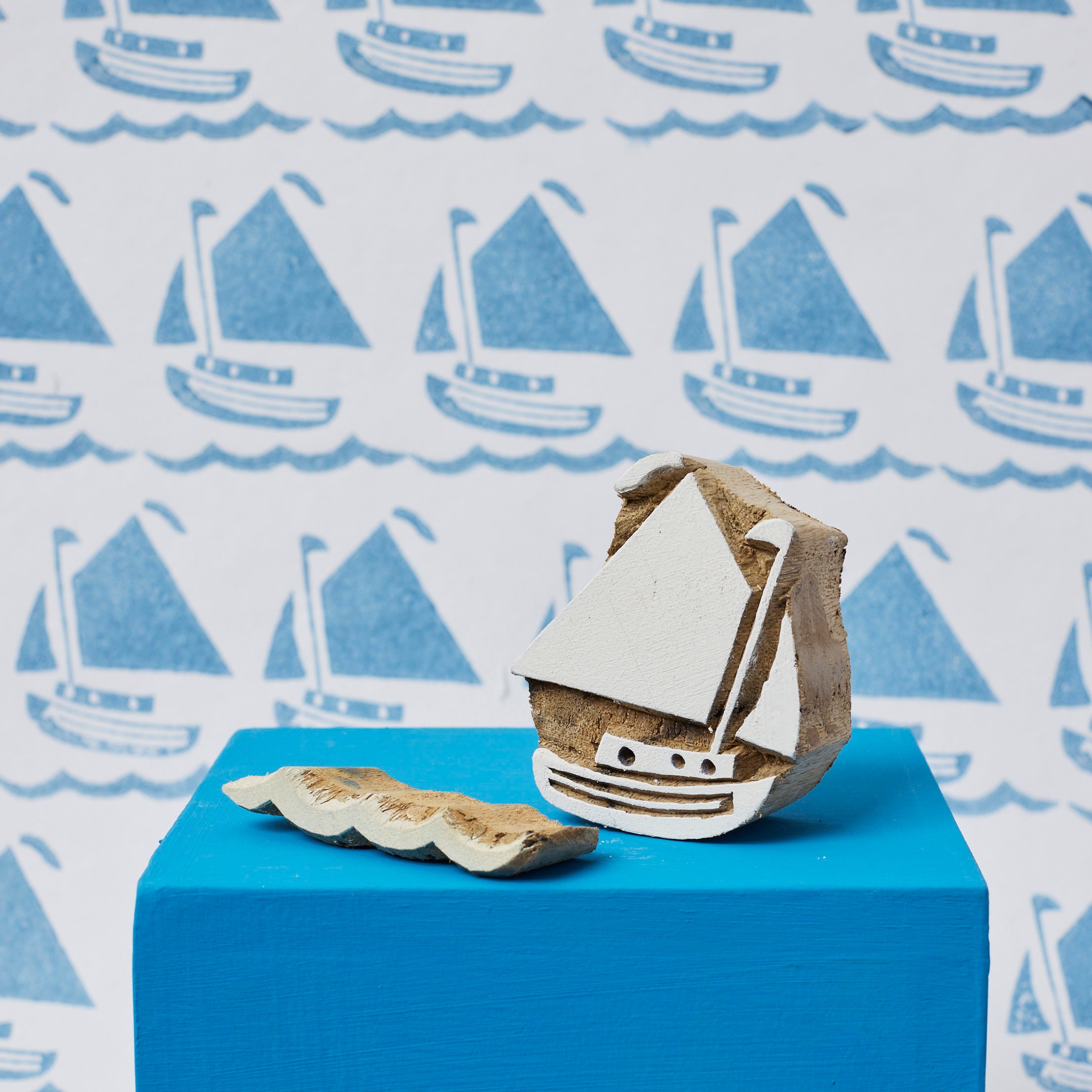 Wooden Block Boat Wave Toy - Natural Wooden Building Blocks for Kids, Creative STEM Learning Toy for Toddlers - Perfect for Bath Time Play, Ocean-Themed Parties, and Early Childhood Education