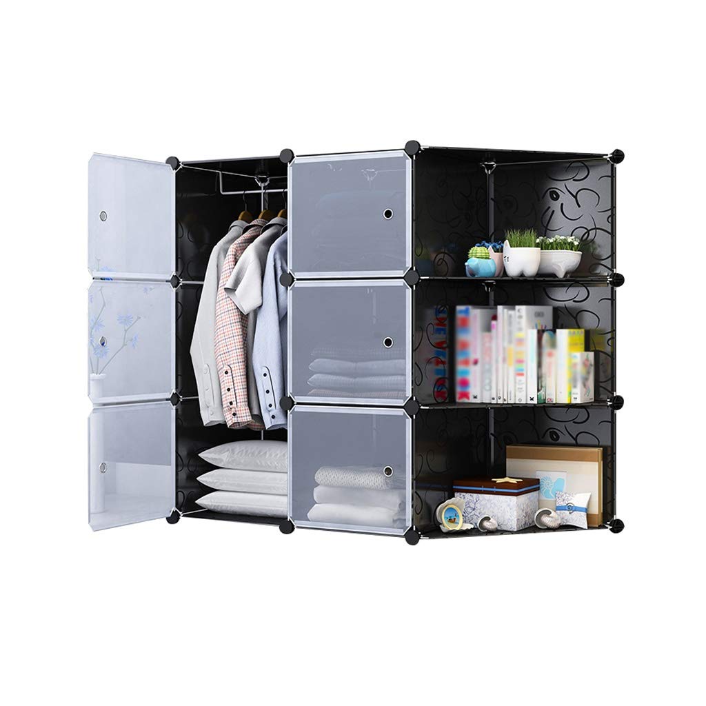 Modern Wardrobe Closet Organizer with Hanging Rod - 111x47x111cm Clothes & Toy Storage Cabinet - Easy Assembly & Disassembly (Transparent) - Perfect for Bedroom, Kids Room & Dorm Organization