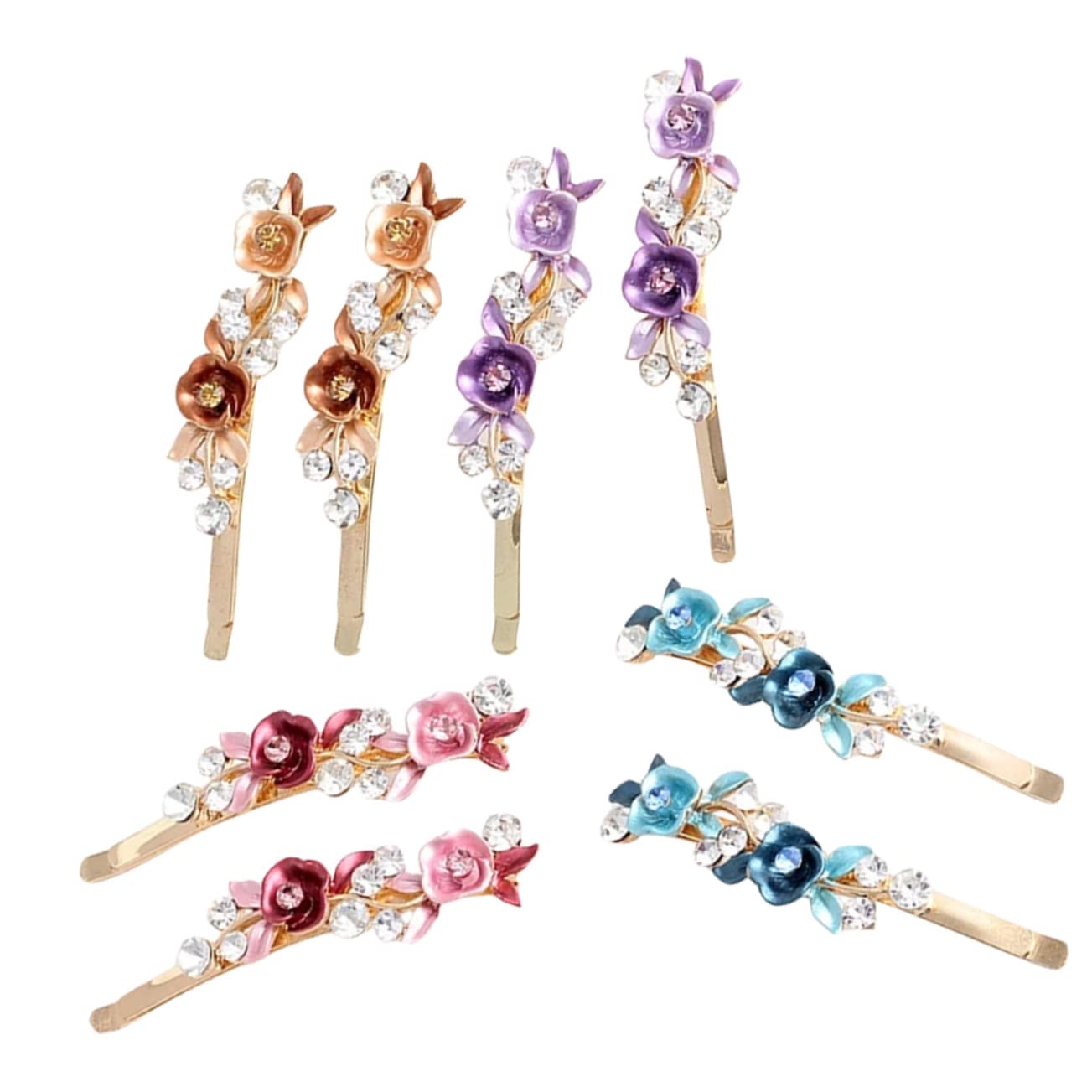 Elegant Rhinestone Hair Clips for Women - Flower Hair Barrettes for Party & Wedding