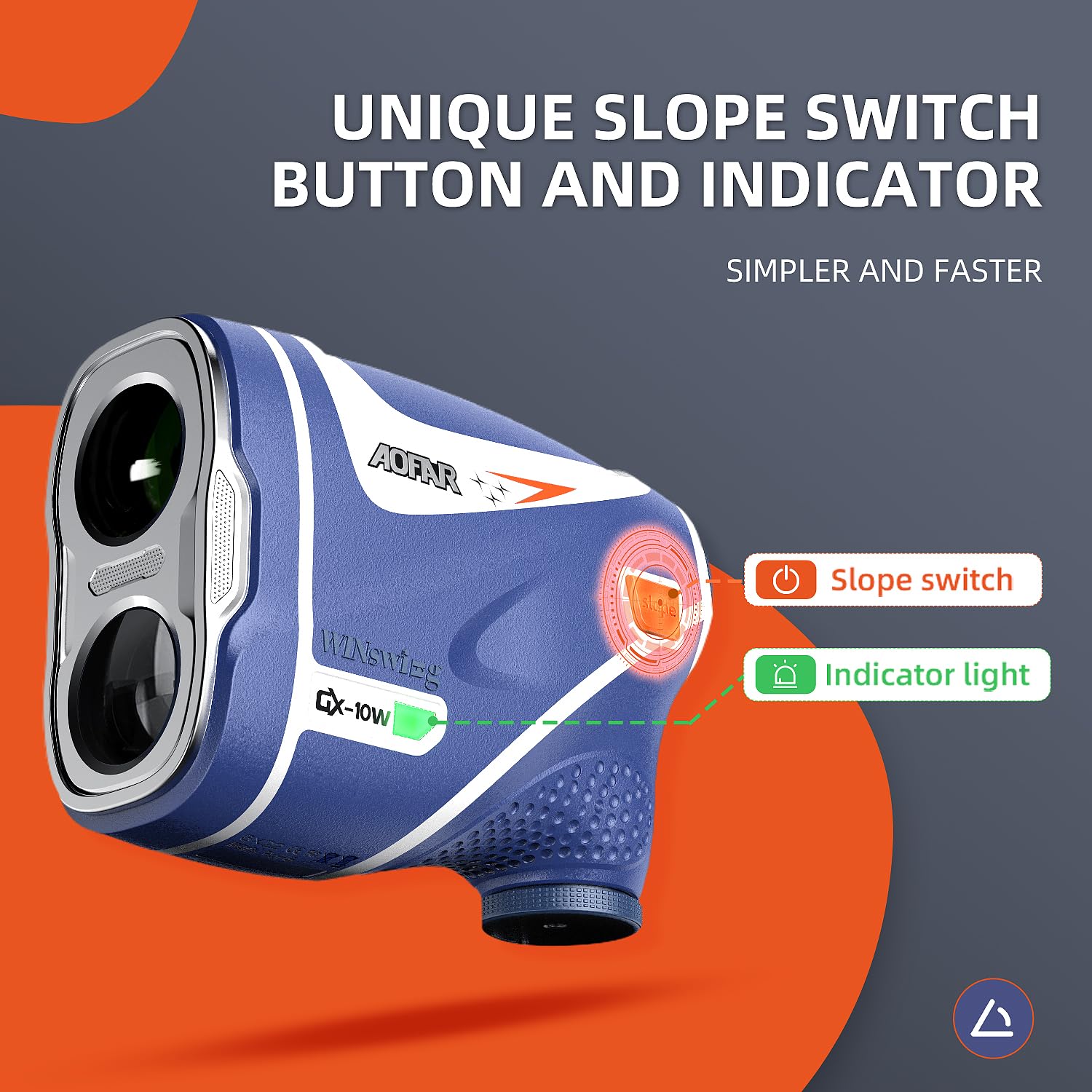 AOFAR GX-10W Golf Rangefinder with Auto RED Display, N52 Magnet Mount, Slope Switch & IPX4 Waterproof - Perfect for Golf Tournaments, Hunting & Outdoor Sports
