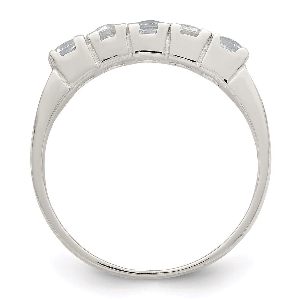 925 Sterling Silver CZ Ring for Women - Light Blue & White Jewelry Gift for Her - Perfect for Anniversaries & Special Occasions