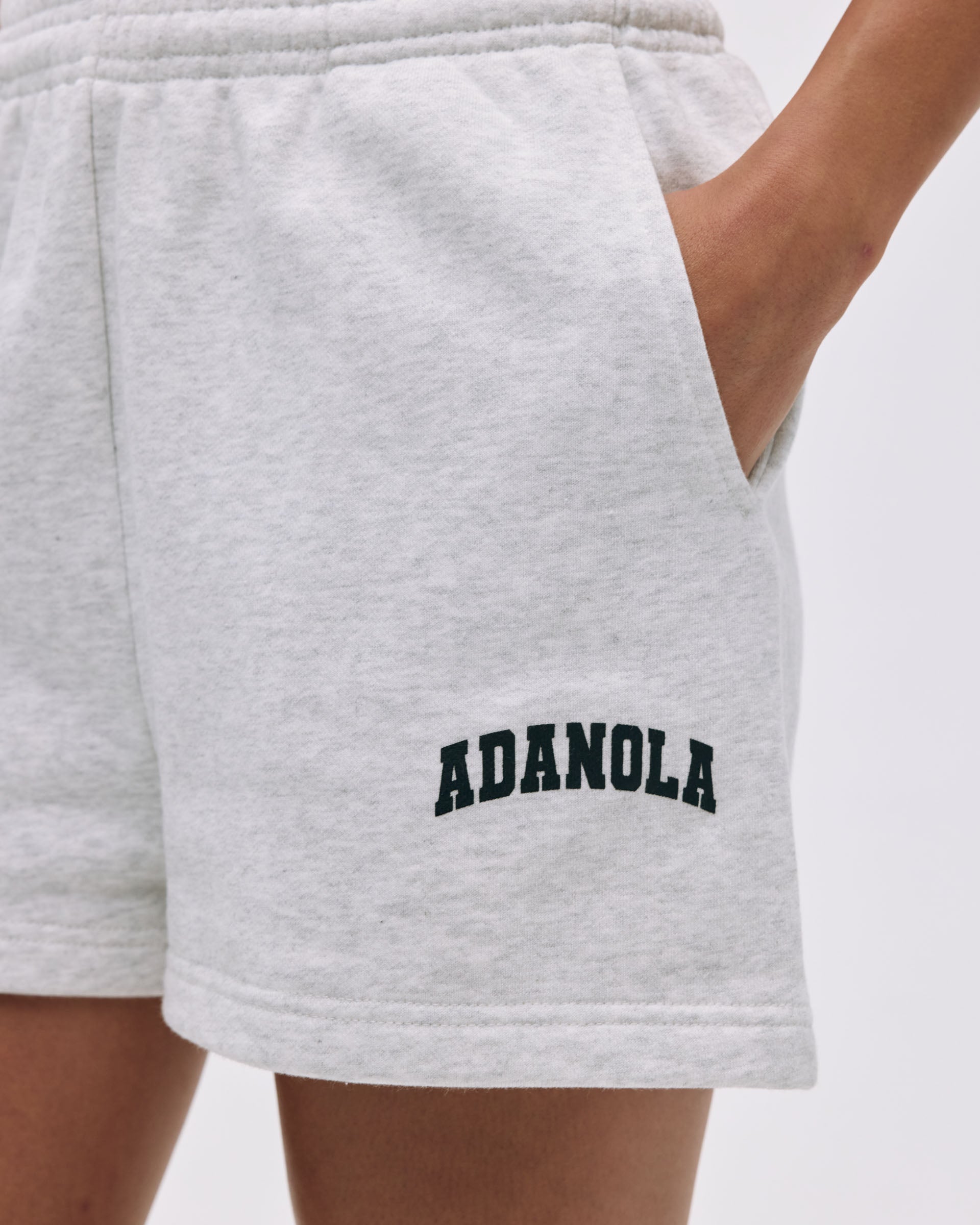 Varsity Sweat Shorts for Men & Women - Light Grey Melange/Black Athletic Shorts | Comfortable Casual Workout Running Gym Shorts with Pockets | Perfect for Sports, Lounge & Everyday Wear