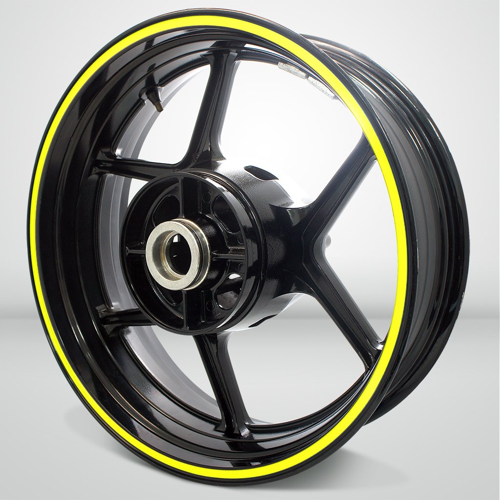 Stickman Vinyls Matte Yellow Thick Outer Rim Liner Stripe for Kawasaki Ninja 300 - Motorcycle Rim Decals for Enhanced Style & Protection