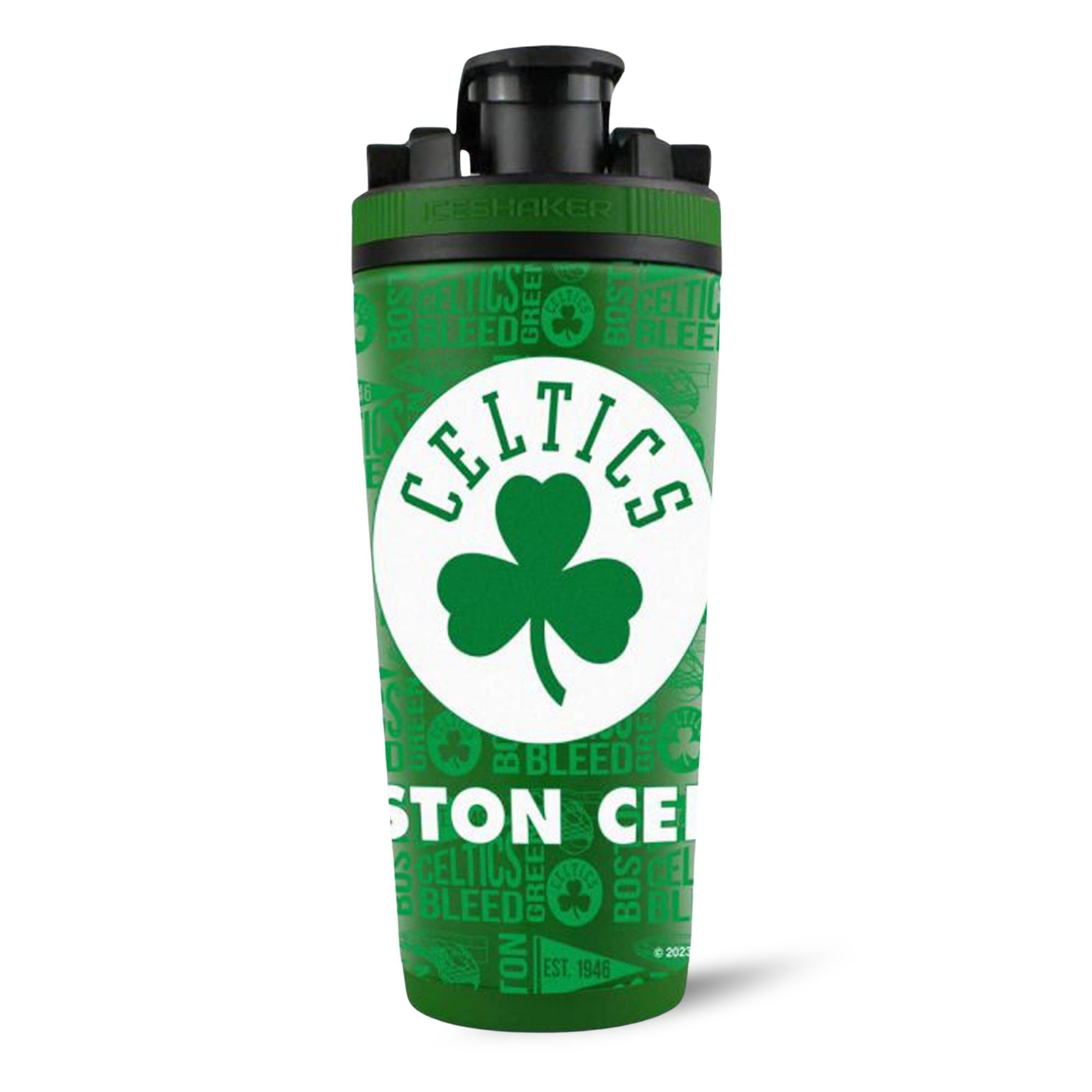 Official Boston Celtics 4D Ice Shaker Cup - 24oz Insulated Stainless Steel Water Bottle for Gym, Workouts & Sports - Keeps Drinks Cold for 24 Hours - Perfect for Celtics Fans & Basketball Enthusiasts