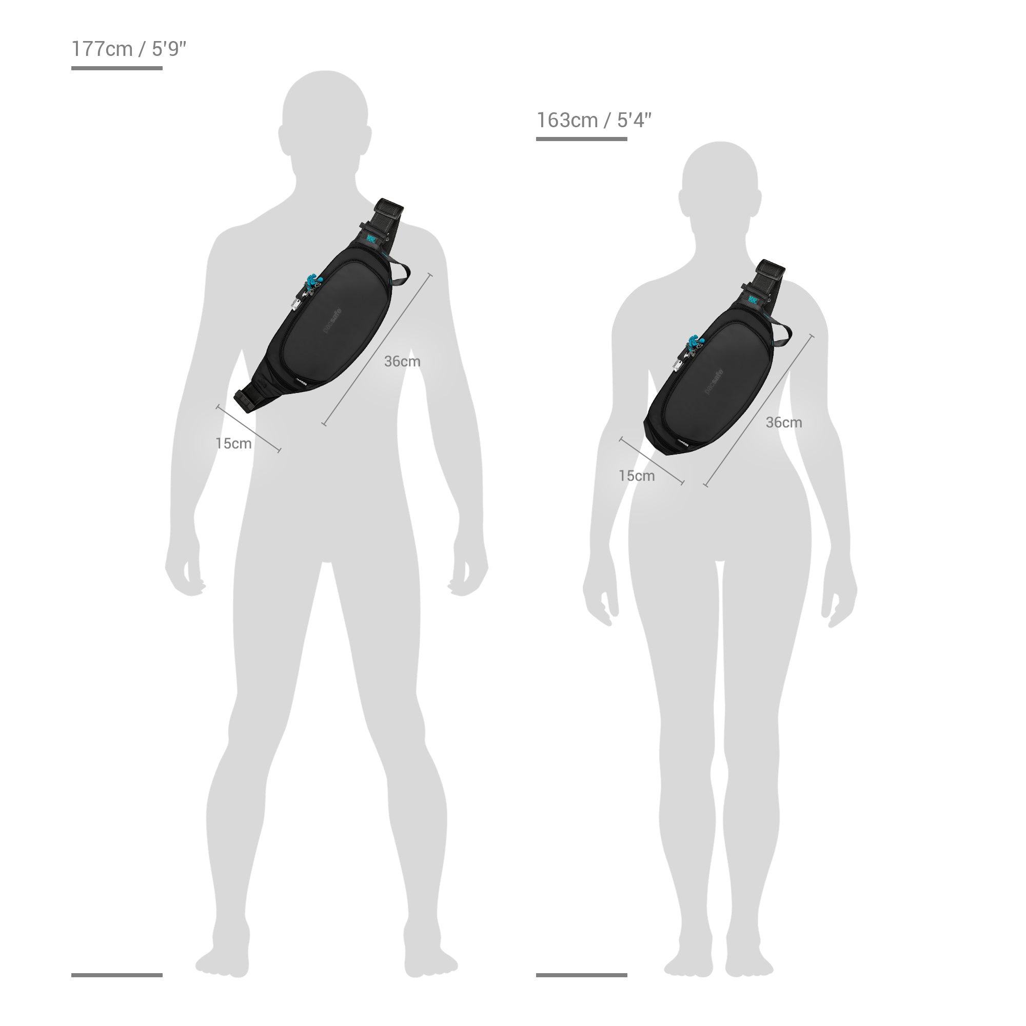 Pacsafe Eco Anti-Theft Waist Pack - Secure Travel Money Belt for Men & Women - Perfect for Hiking, Shopping & Urban Commute