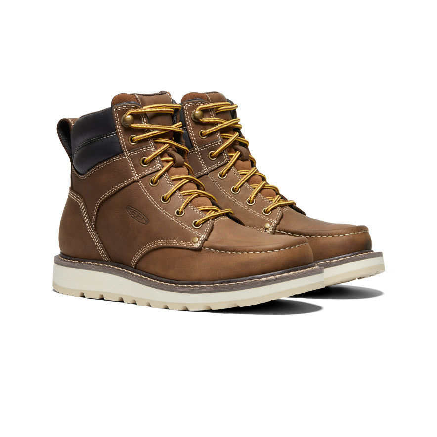 Men's Cincinnati 6 Soft Toe Work Boots - Belgian/Sandshell Leather - Durable & Comfortable for Construction, Landscaping & Outdoor Work