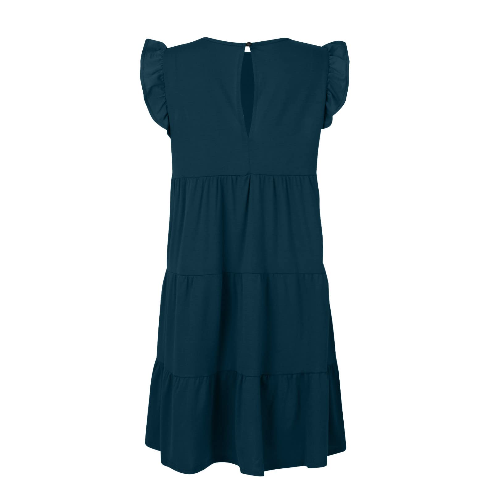 Elegant Summer Dresses for Women 2024 - Ruffle Cap Sleeve Party Dress, Casual Loose Flowy Pleated Tiered Midi Dress - Perfect for Beach Vacations, Garden Parties & Date Nights