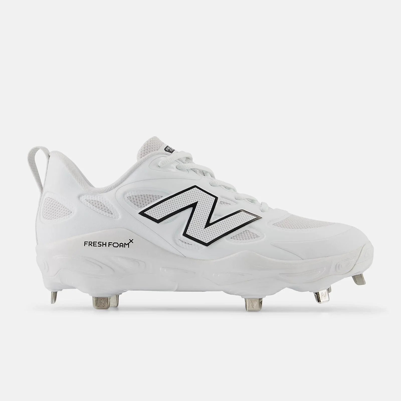 New Balance Women's Fresh Foam X Velo v4 Metal Fastpitch Softball Cleats - White (SMVELOW4) | Lightweight Comfort for Competitive Games & Training