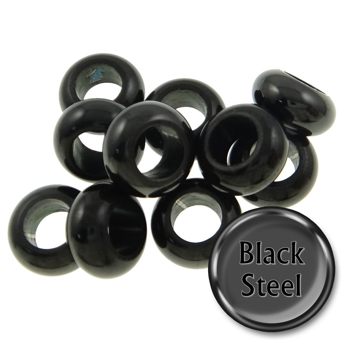 Black Stainless Steel Charms & Spacers for European Charm Bracelets - Perfect for DIY Jewelry Making & Gift Giving
