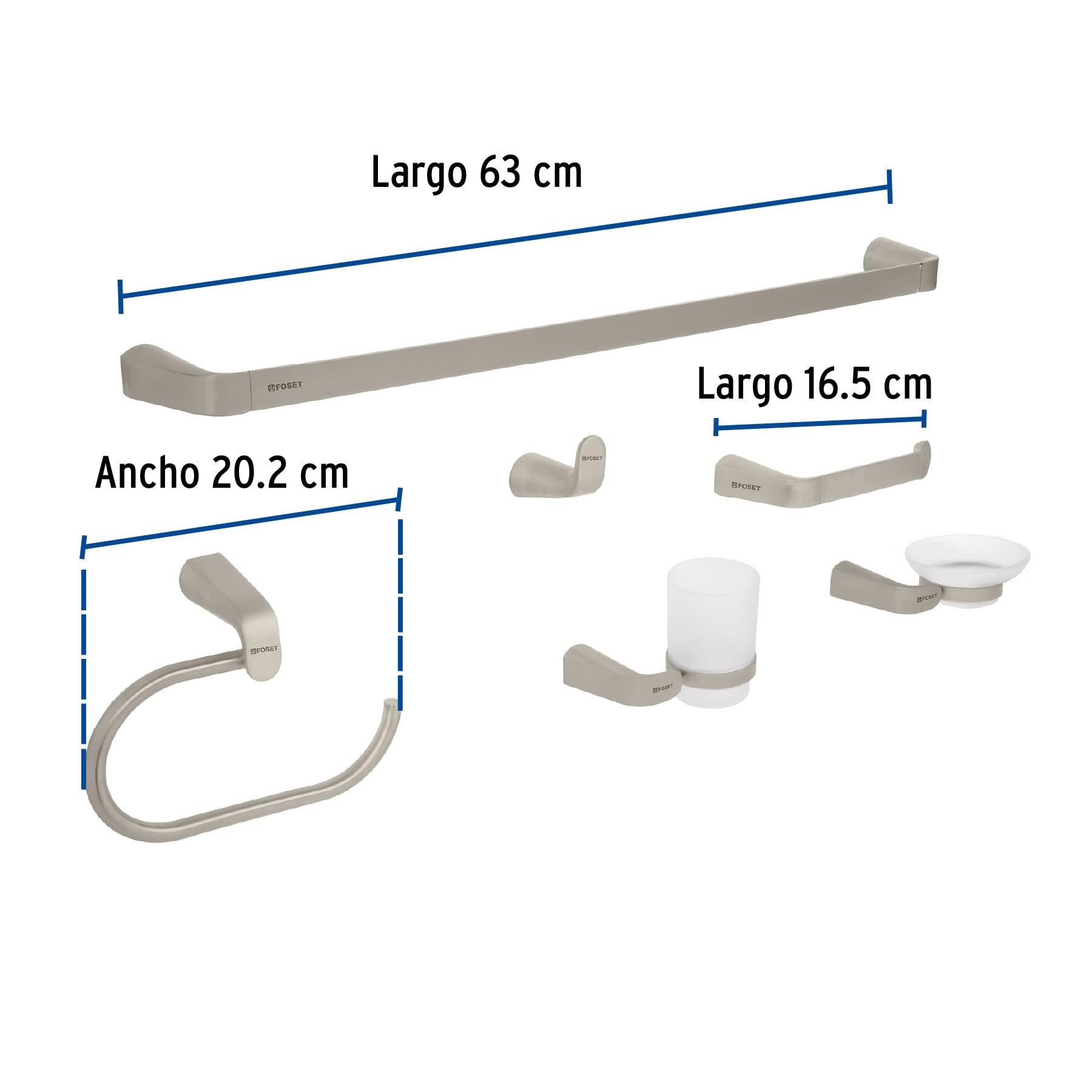 Luxury Satin Bathroom Accessory Set - 6 Piece Riviera Collection for Elegant Home Decor & Spa Experience