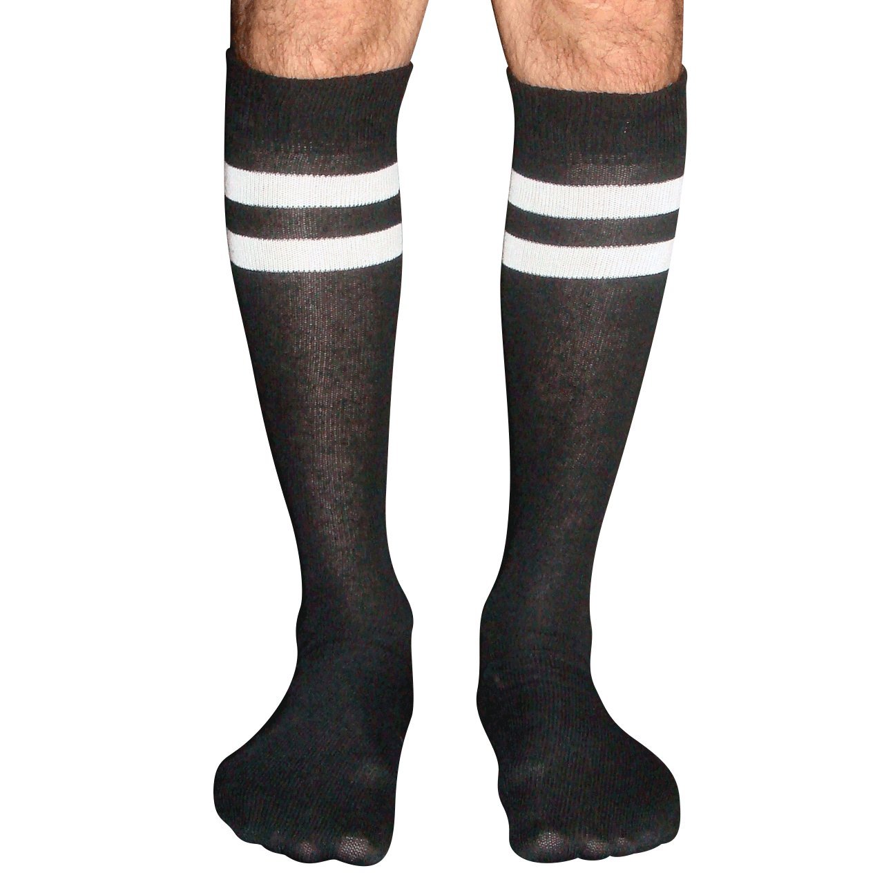 Men's Striped Knee-High Socks - Comfortable Cotton Tube Socks for Casual & Athletic Wear - Perfect for Running, Hiking & Everyday Use