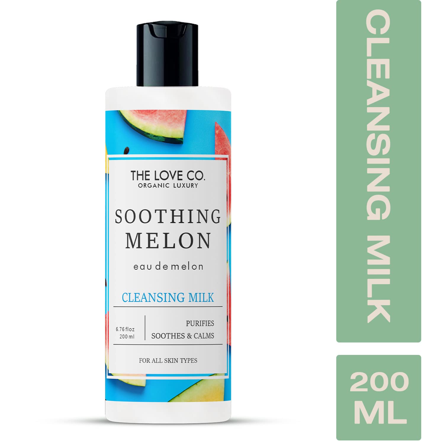 THE LOVE CO. Gentle Cleansing Milk - Relaxing, Soothing & Moisturizing Daily Face Cleanser | Natural Makeup Remover with Safe Ingredients | Eco-Friendly Skincare (200ml) | Perfect for Sensitive Skin & Nighttime Routine