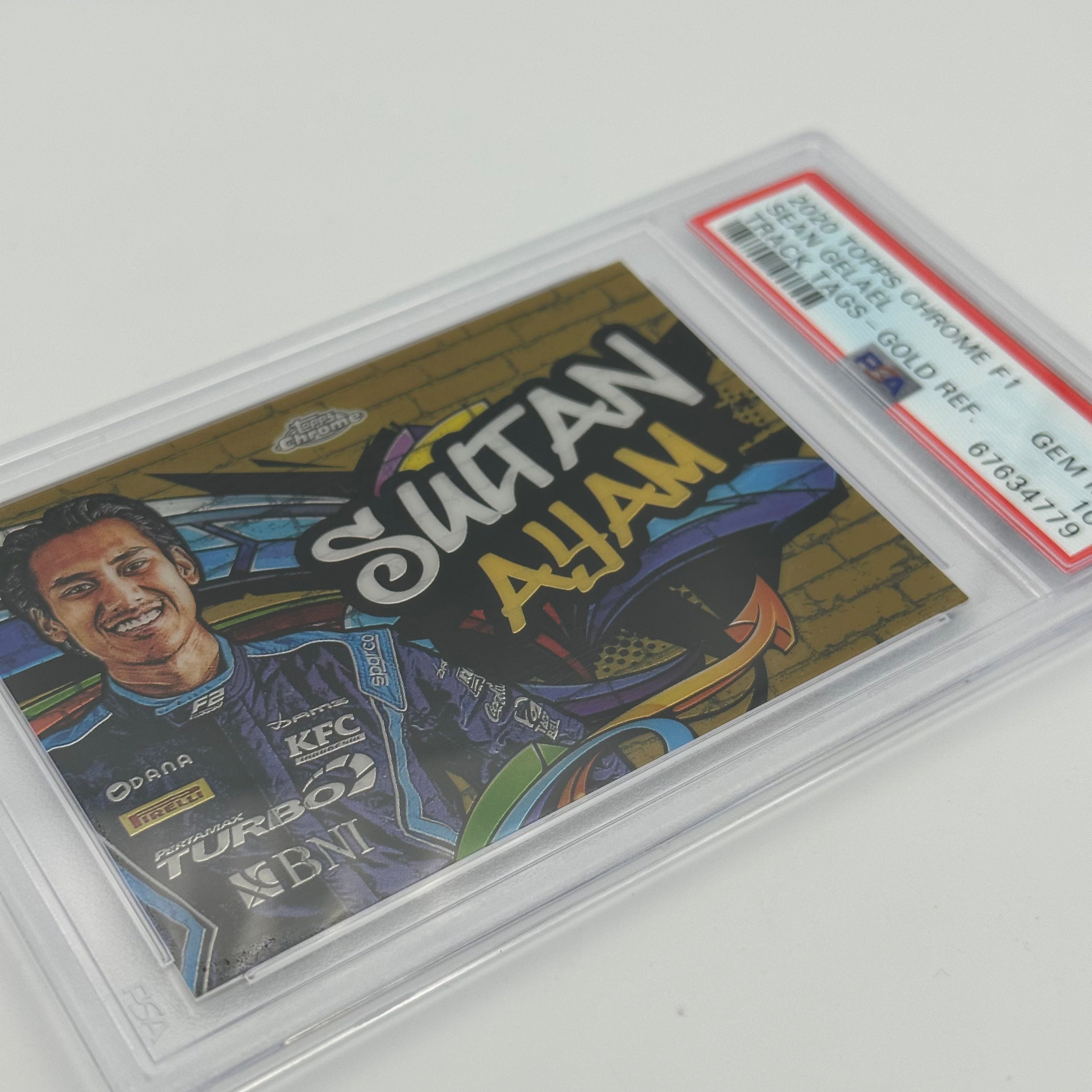 PSA 10 15/50 TRACK TAGS 13 Sean Gelael Gold Refractor Trading Card - Perfect for Collectors, Investors & Racing Enthusiasts