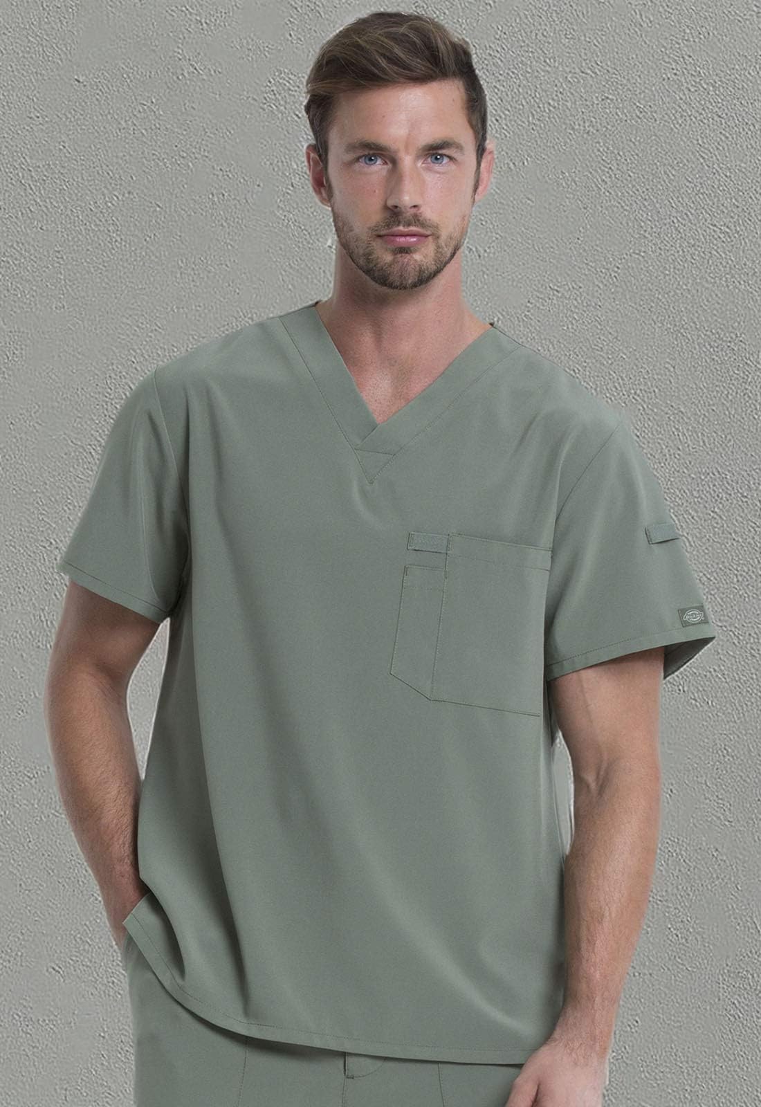 Dickies EDS Essentials Men's Scrubs Top - Tuckable V-Neck Work Shirt DK635 | Comfortable Medical Uniform for Nurses, Doctors & Healthcare Professionals