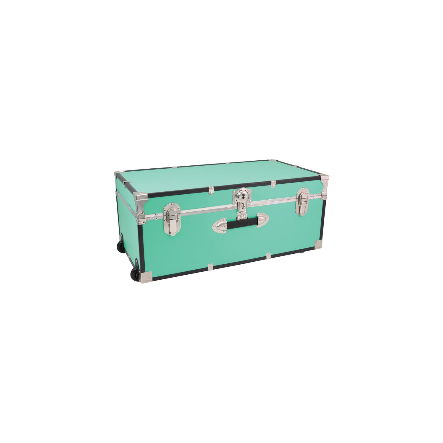 Southwestern Style 30-Inch Rolling Trunk with Lock - Teal, Durable Luggage with Secure Locking System & Spacious Storage | Perfect for Air Travel, Road Trips & Home Organization