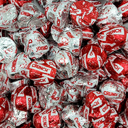 Brach's Peppermint Crunch Chocolate Candy - Holiday Candy Canes Filled Chocolate with Red & Silver Foil Wrappers - Perfect for Christmas Stockings, Valentine's Gifts & Mother's Day Treats