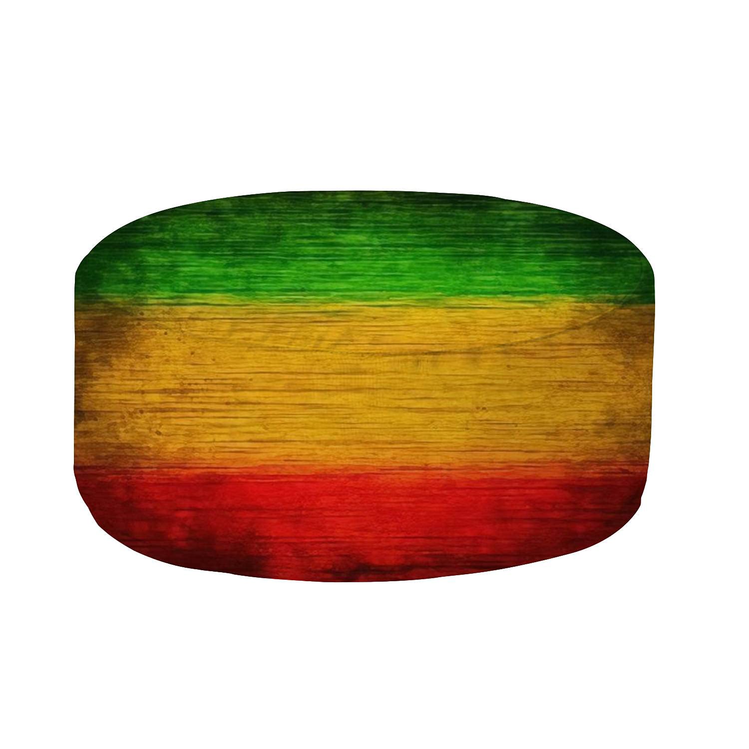 Inflatable Stool Ottoman Pouf - Wood Green Yellow Red Footrest for Indoor & Outdoor Use - Perfect for Yard, Patio, Kids & Adults - Bean Bag Floor Footstool & Padded Chair for Relaxation & Decor