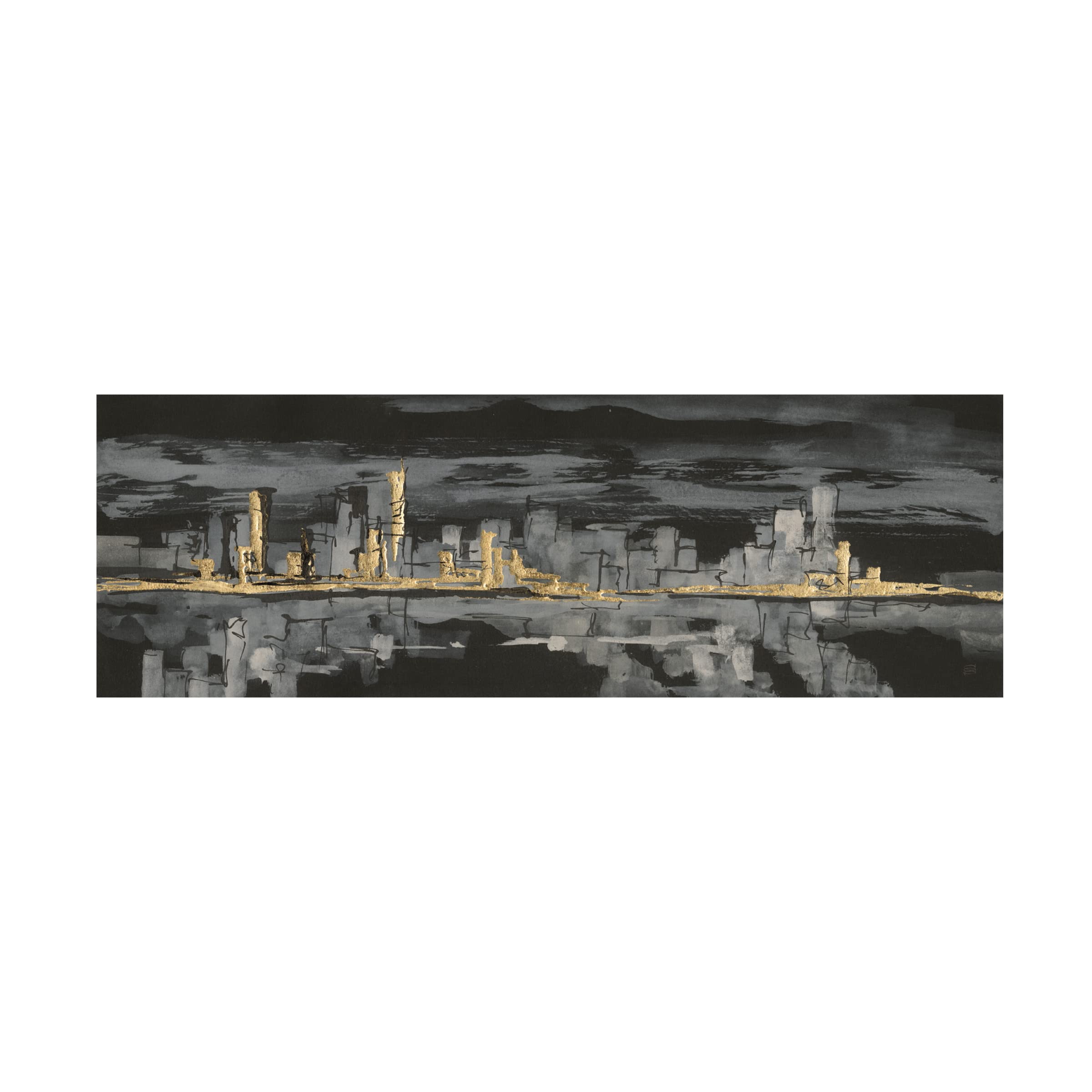 Trademark Fine Art 'Urban Gold IV' Canvas Wall Art by Chris Paschke - Modern Abstract Painting for Living Room, Bedroom & Office Decor