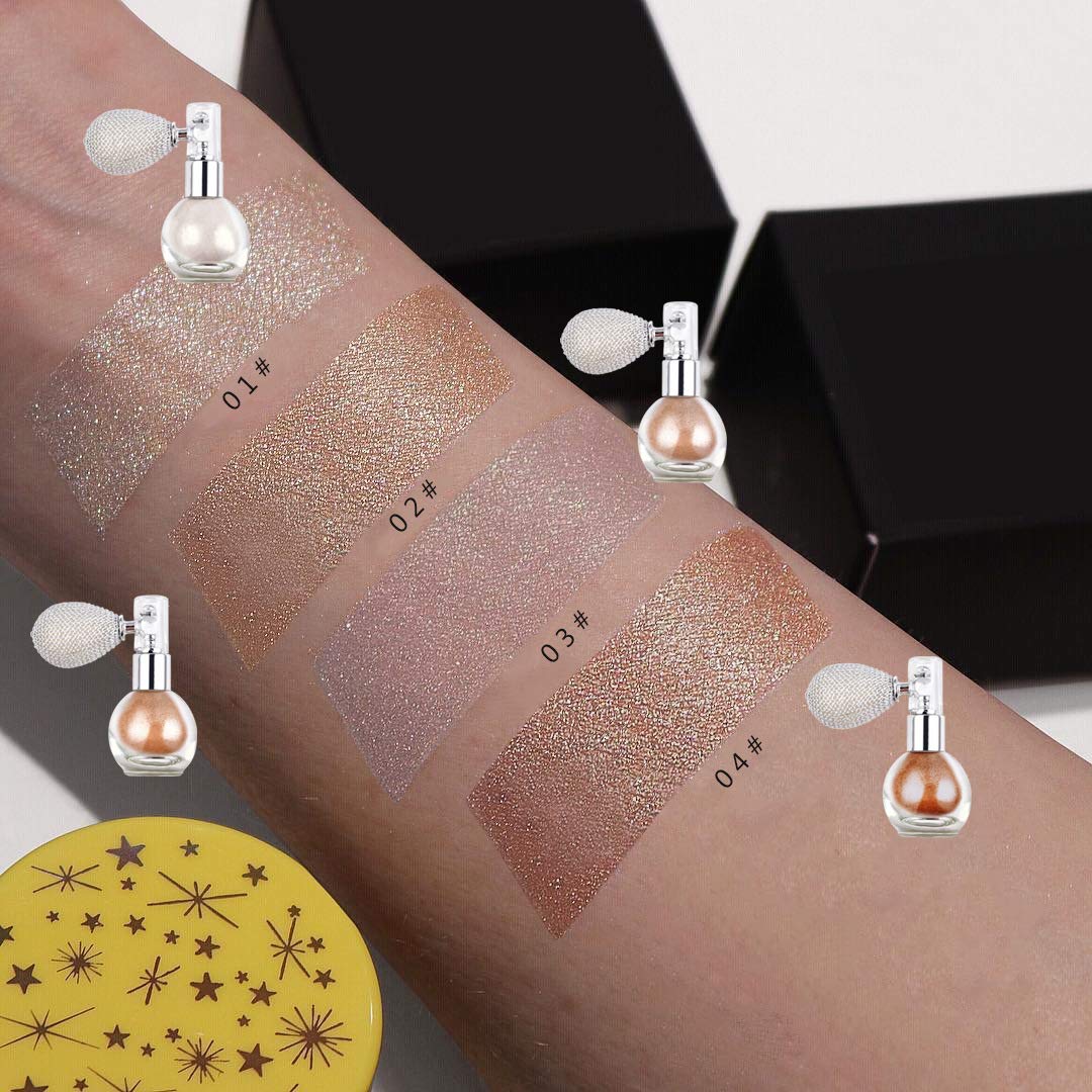 GL-Turelifes Highlighter Loose Powder Spray - Shimmer & Sparkle Makeup for Hair, Face & Body | Vegan & Cruelty-Free | #3 Nude Pink | Perfect for Parties, Festivals & Special Occasions