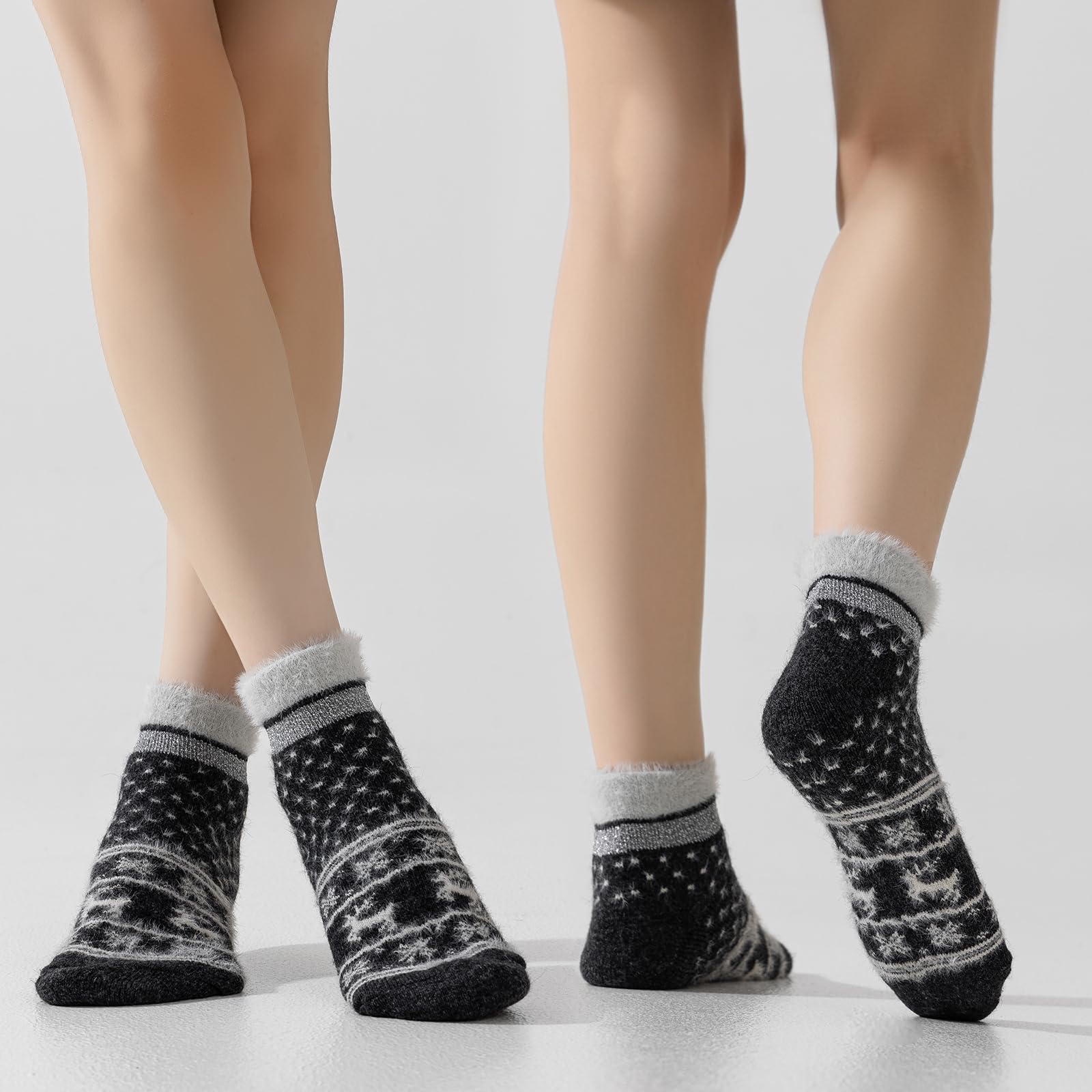 Women's Merino Wool Low Ankle Socks - Soft & Warm Winter Knit Socks for Casual Wear, Home & Outdoor Activities