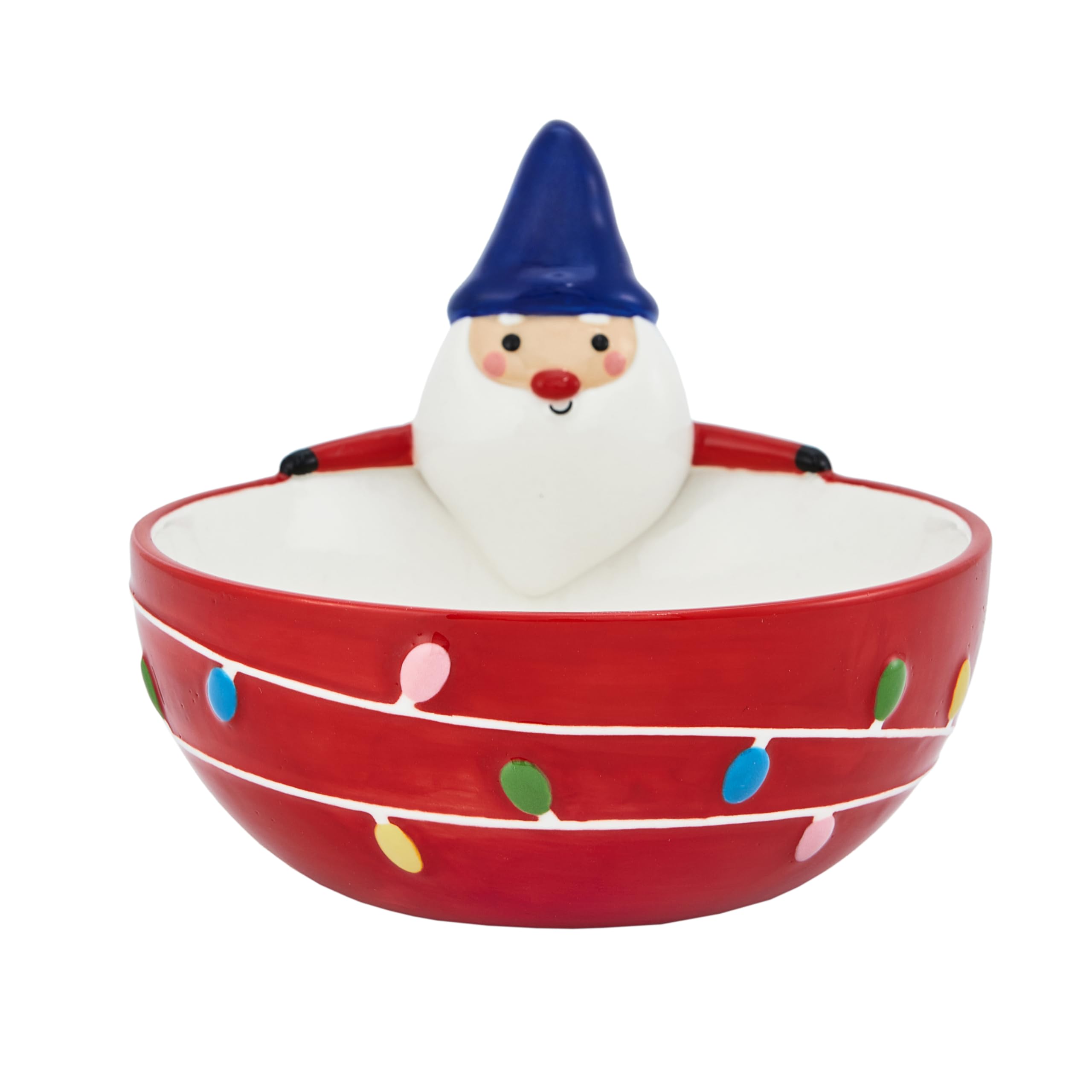 Hand-Painted Bico Mushroom Gnome 21oz Stoneware Candy Bowl - Microwave & Dishwasher Safe for Treats, Jam, Sauce - Perfect for Halloween, Christmas Gifts & Kitchen Decor