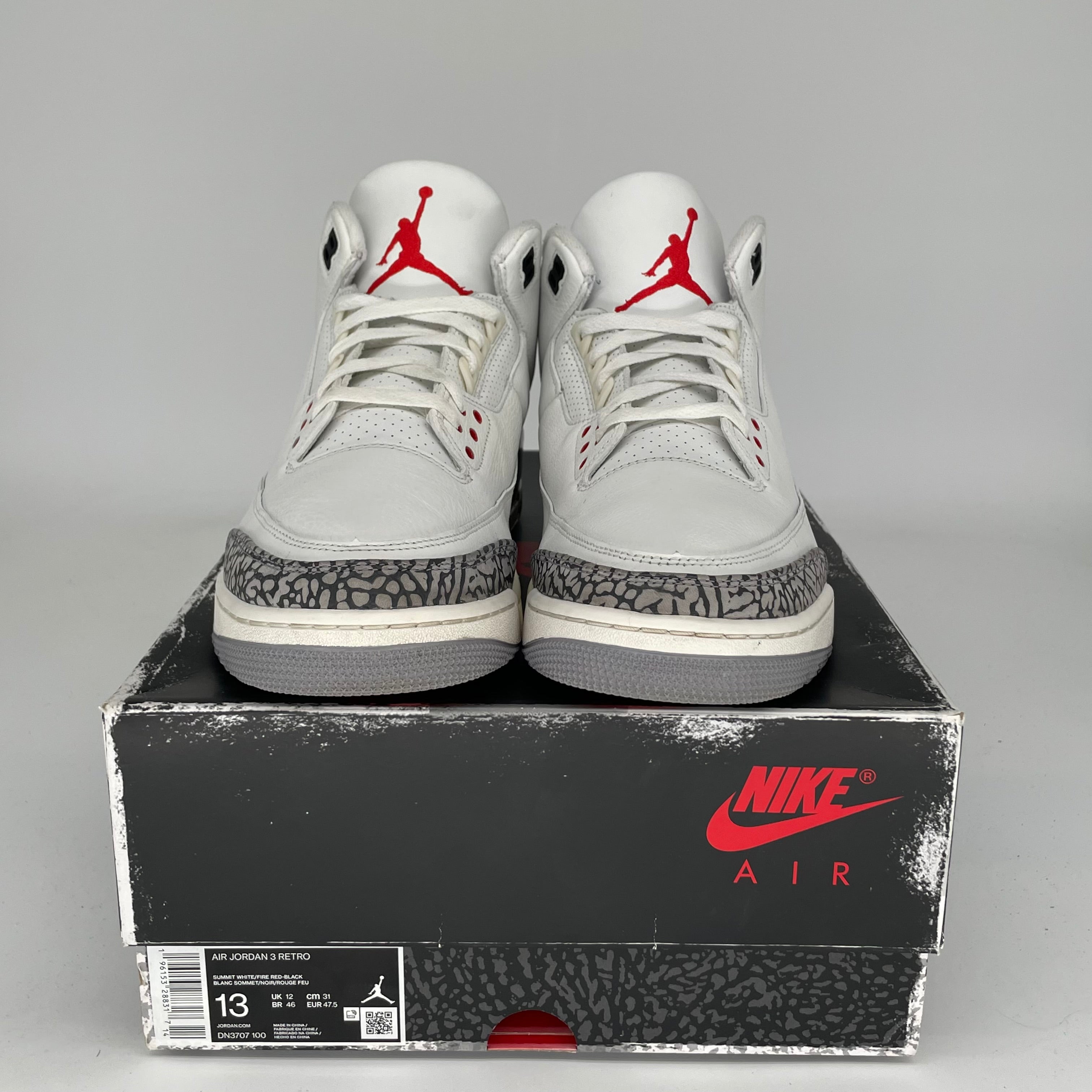 Original Air Jordan 3 Retro 'White Cement Reimagined' Men's Basketball Shoes Size 13 DN3707-100 - Authentic Sneakers for Sports, Streetwear & Sneakerhead Collections