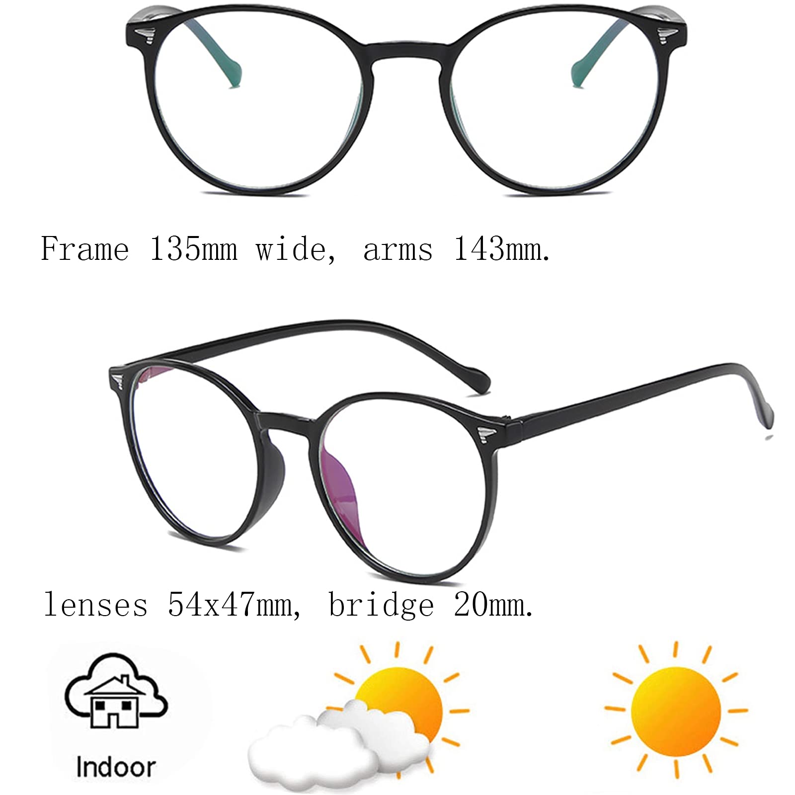 Round Photochromic Gray Bifocal Reading Glasses for Women & Men - Transition Lenses for Indoor/Outdoor Use - Perfect for Reading, Driving & Outdoor Activities