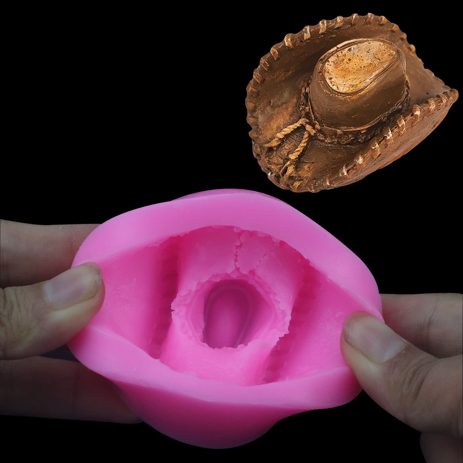 2-Piece Cowboy Hat Silicone Mold Set - Western Theme Fondant & Chocolate Candy Molds for Baking, Cake Decorating, and Sugarcraft - Perfect for Birthday Parties, Western Events, and DIY Dessert Making