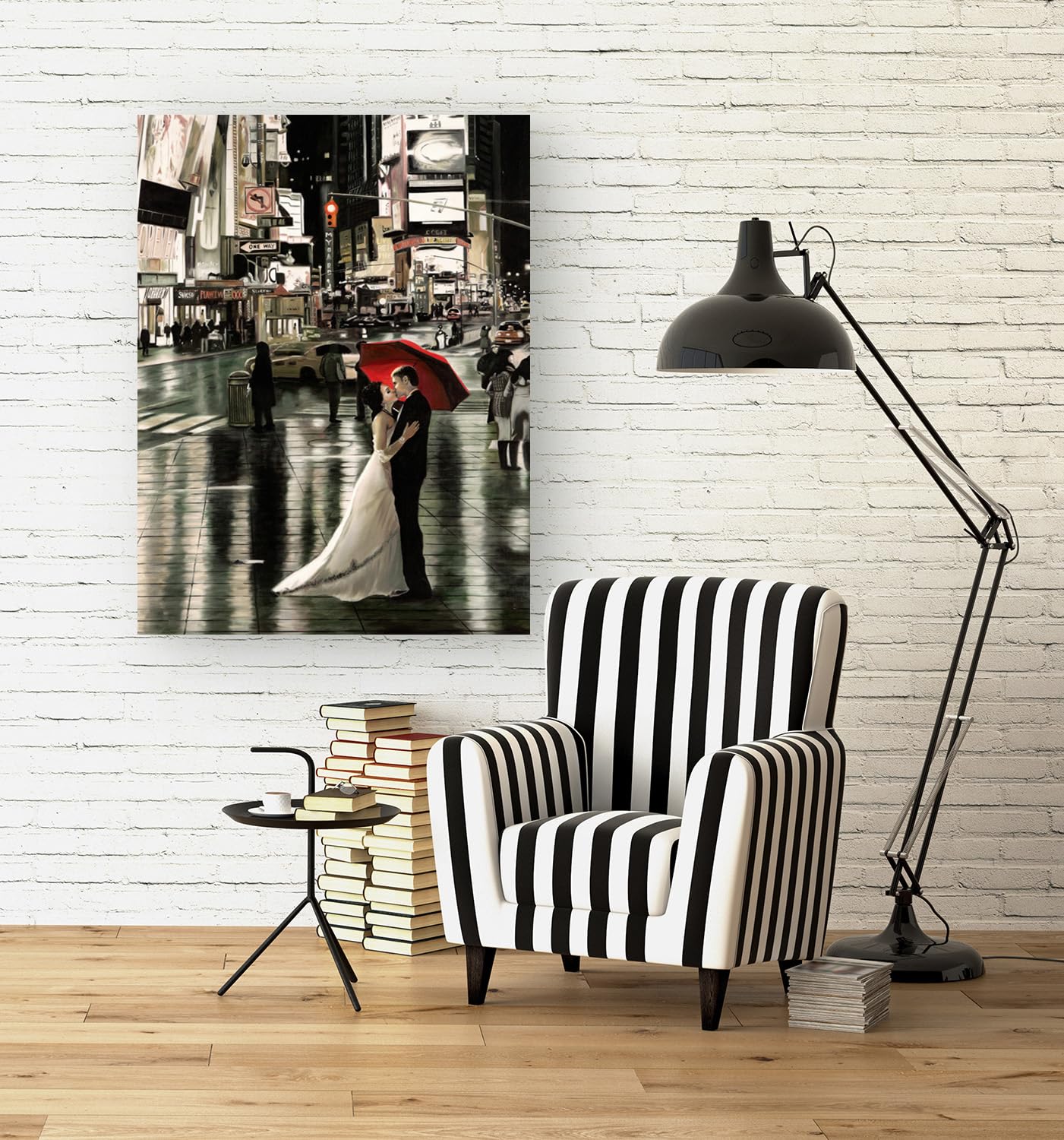 Pierre Benson Romance in New York Art Print - Premium Canvas Wall Decor - 100x70cm (39x27.5in) - Ready to Hang - Perfect for Living Room, Bedroom & Office Decor