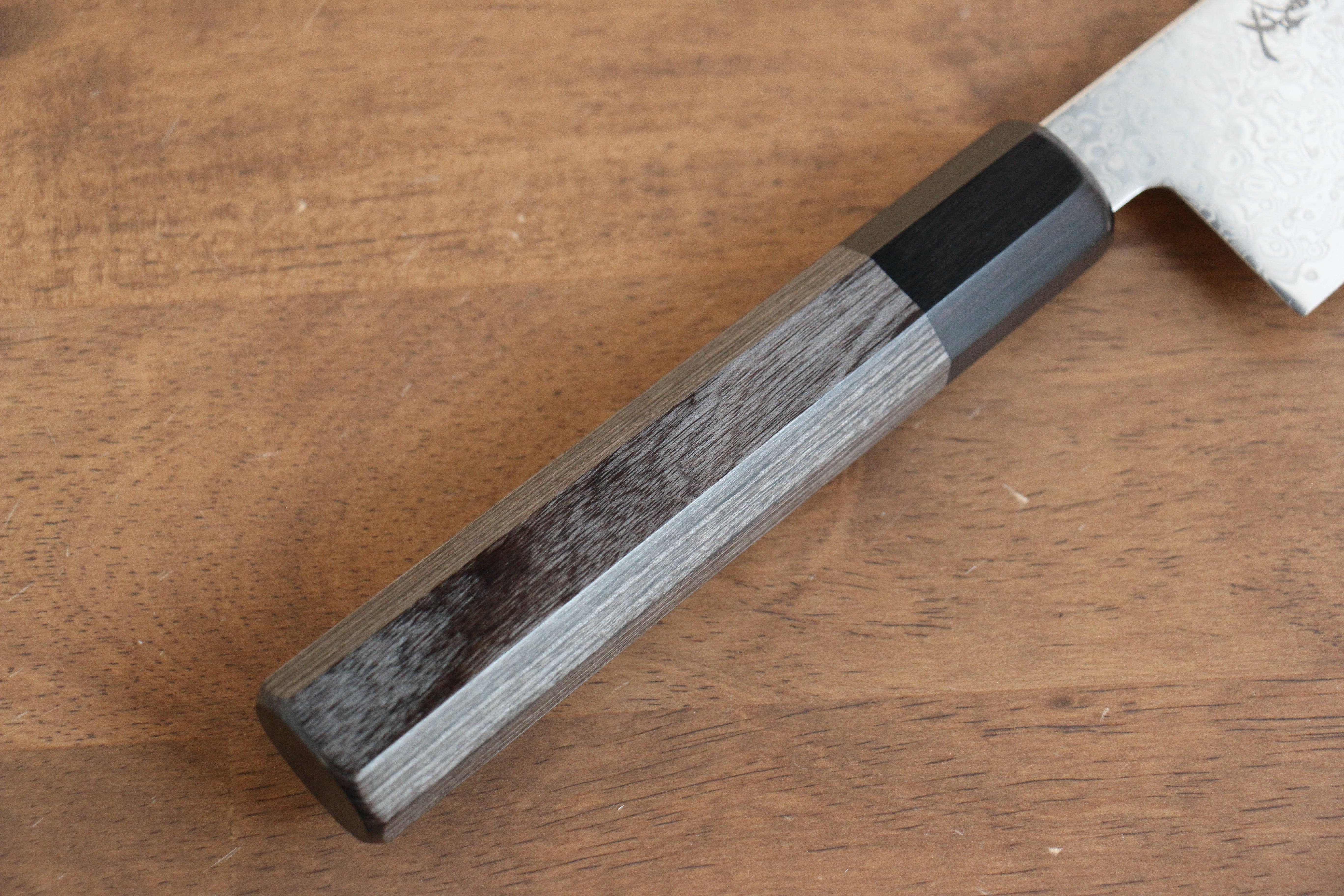 Premium Kanjyo VG10 Damascus Gyuto Chef Knife 210mm - Japanese High Carbon Stainless Steel Blade with Gray Pakkawood Handle - Perfect for Sushi, Meat Slicing & Professional Kitchen Use
